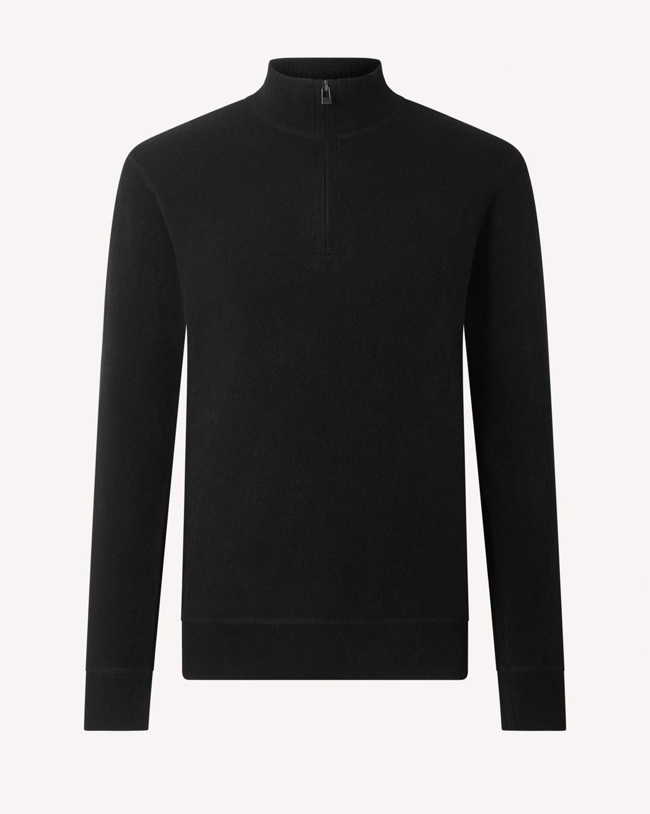 Kilgour Wool/Cashmere Mix Roll Neck Jumper Black-MALFORD OF LONDON SAVILE ROW MENSWEAR OUTLET