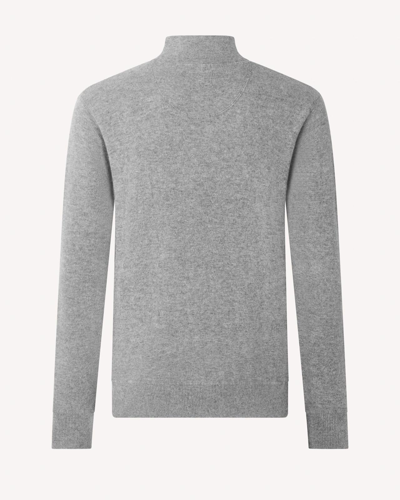 Kilgour Wool/Cashmere Mix Roll Neck Jumper Grey Flannel-MALFORD OF LONDON SAVILE ROW MENSWEAR OUTLET