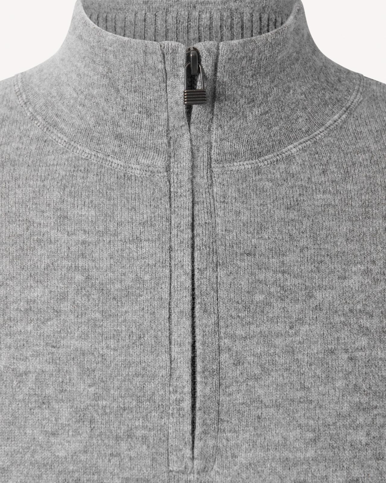 Kilgour Wool/Cashmere Mix Roll Neck Jumper Grey Flannel-MALFORD OF LONDON SAVILE ROW MENSWEAR OUTLET