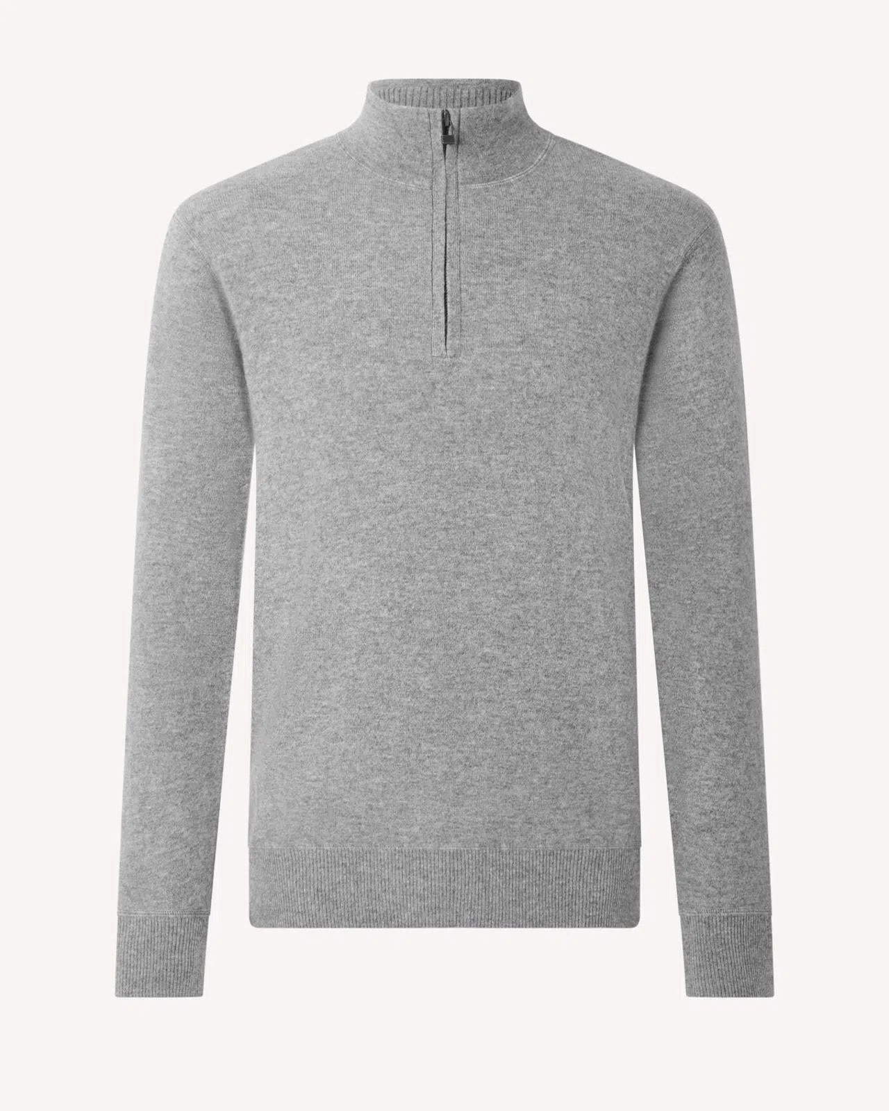 Kilgour Wool/Cashmere Mix Roll Neck Jumper Grey Flannel-MALFORD OF LONDON SAVILE ROW MENSWEAR OUTLET