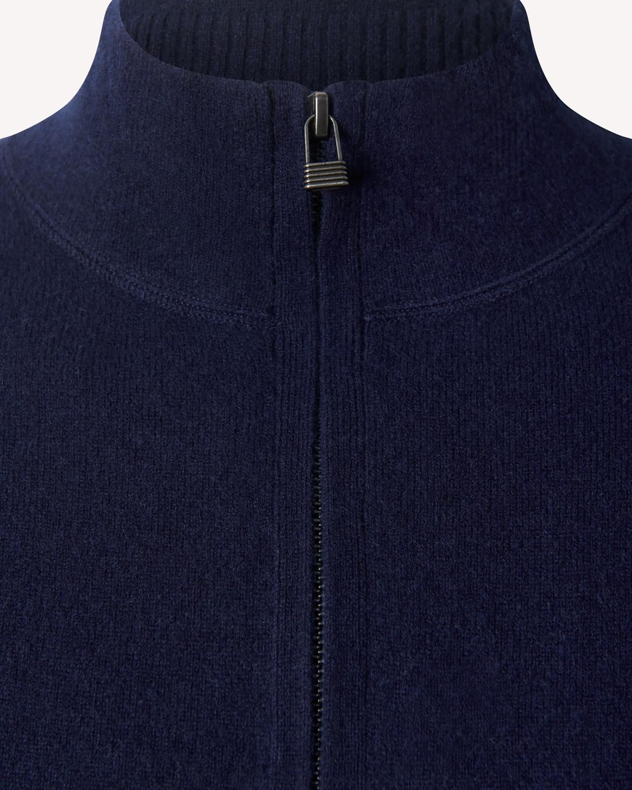 Kilgour Wool/Cashmere Mix Roll Neck Jumper Savile Row Navy-MALFORD OF LONDON SAVILE ROW MENSWEAR OUTLET