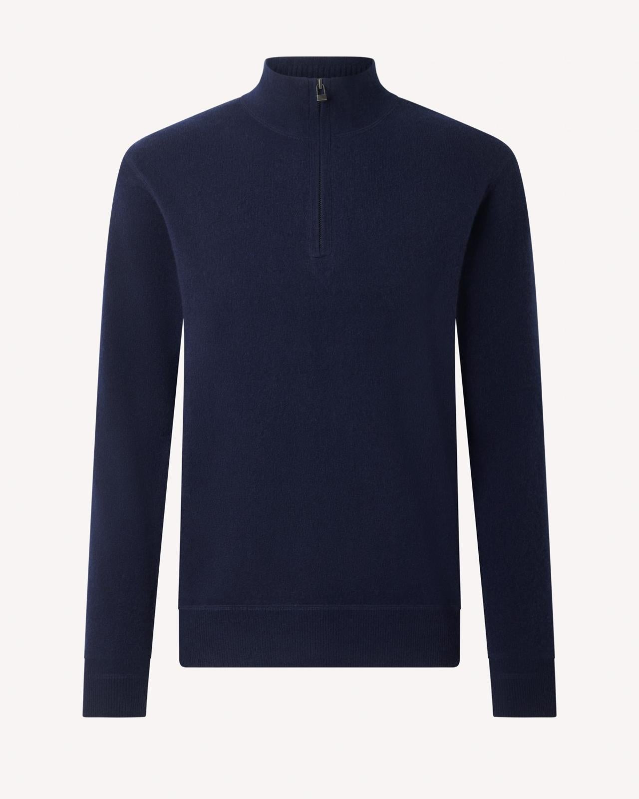 Kilgour Wool/Cashmere Mix Roll Neck Jumper Savile Row Navy-MALFORD OF LONDON SAVILE ROW MENSWEAR OUTLET