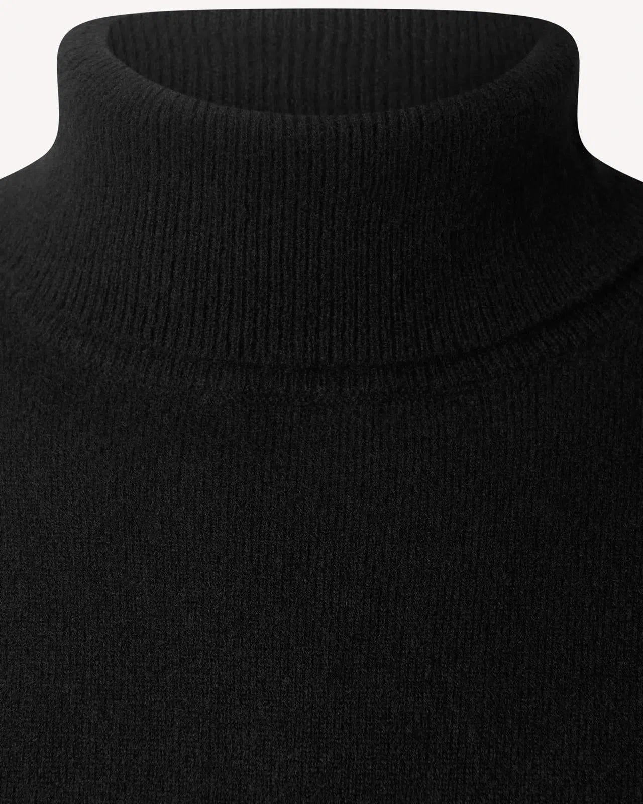 Kilgour Wool/Cashmere Mix Turtle Neck Jumper Patent Black-MALFORD OF LONDON SAVILE ROW MENSWEAR OUTLET