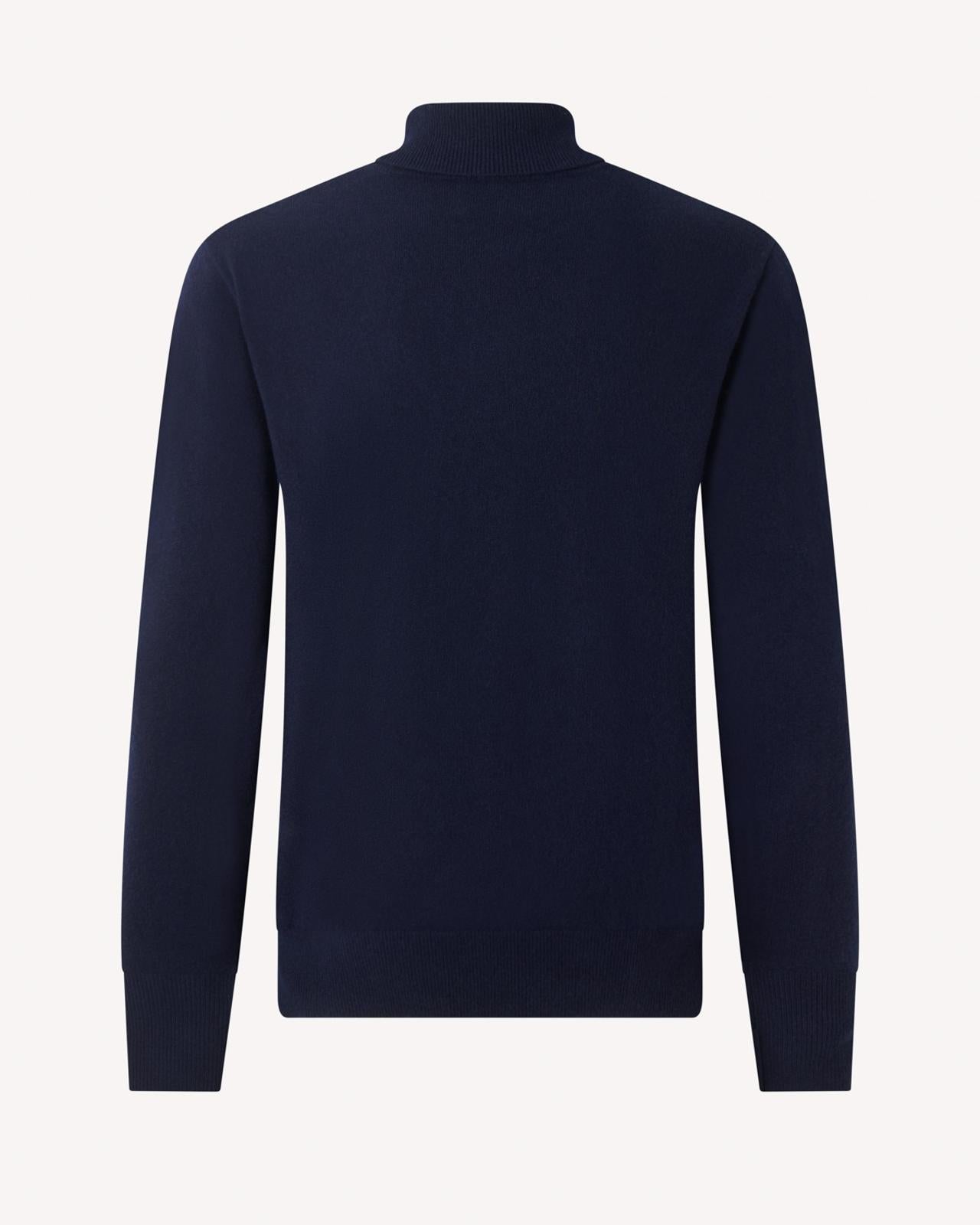 Kilgour Wool/Cashmere Mix Turtle Neck Jumper Savile Row Navy-MALFORD OF LONDON SAVILE ROW MENSWEAR OUTLET