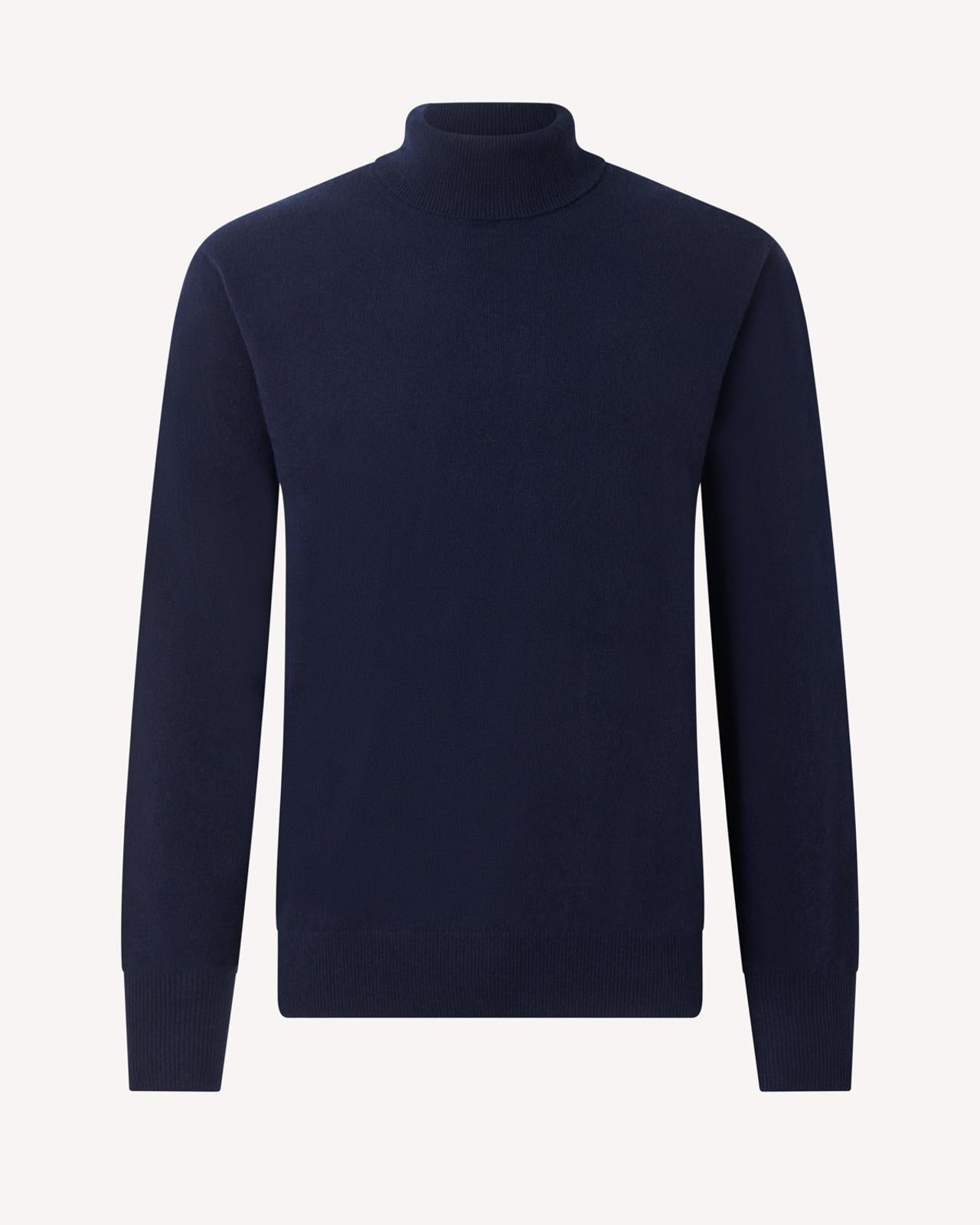 Kilgour Wool/Cashmere Mix Turtle Neck Jumper Savile Row Navy-MALFORD OF LONDON SAVILE ROW MENSWEAR OUTLET