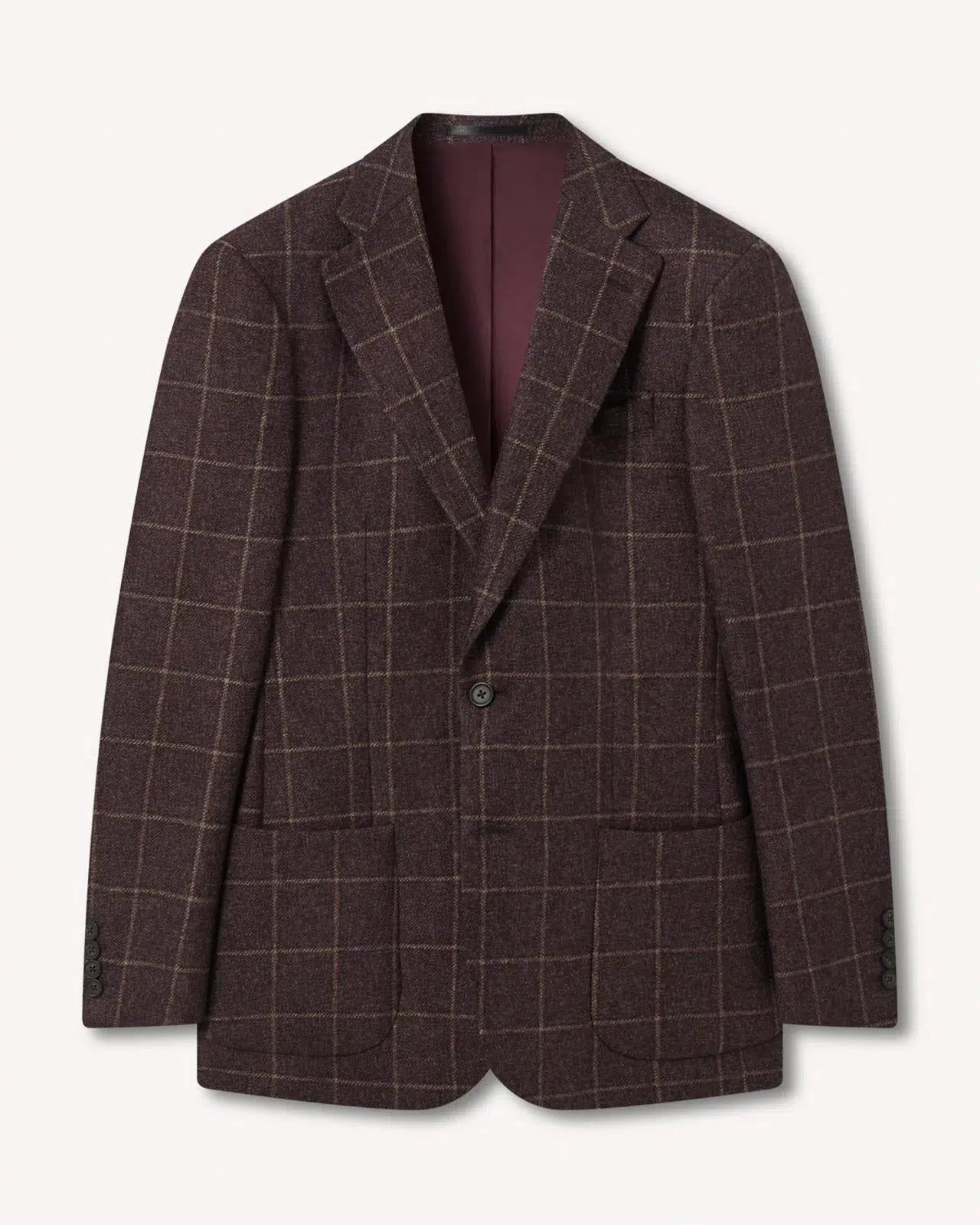 Large Window Check Tweed Jacket Brown/Camel-MALFORD OF LONDON SAVILE ROW MENSWEAR OUTLET