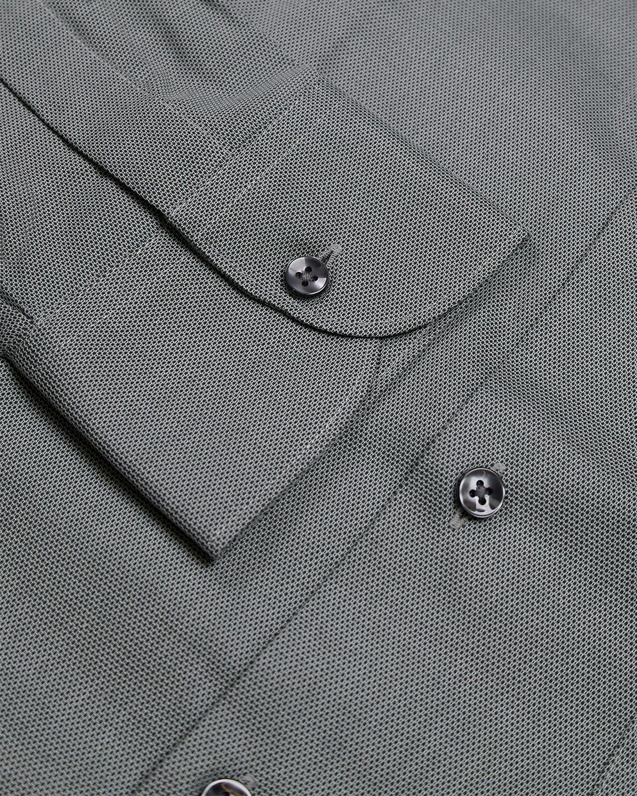 Olive Green Classic Fit Stretch Texture Shirt-MALFORD OF LONDON SAVILE ROW MENSWEAR OUTLET