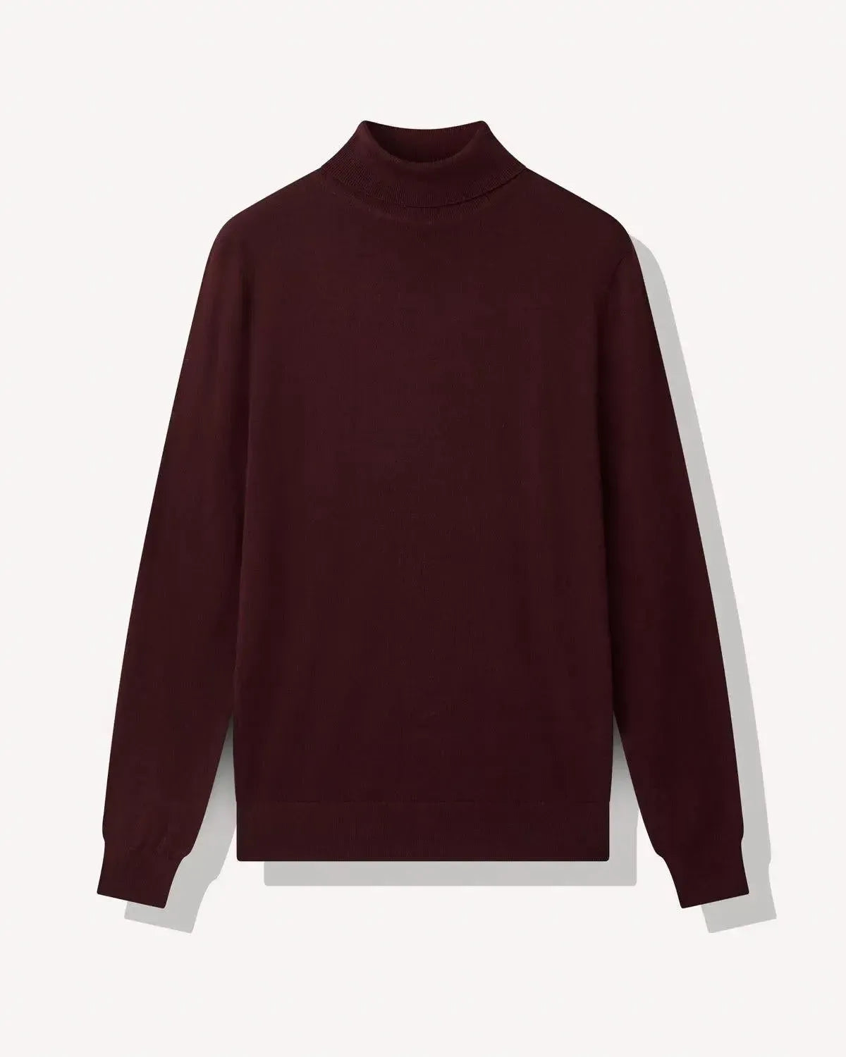 RJ Merino Wool Roll Neck BURGUNDY-MALFORD OF LONDON SAVILE ROW MENSWEAR OUTLET