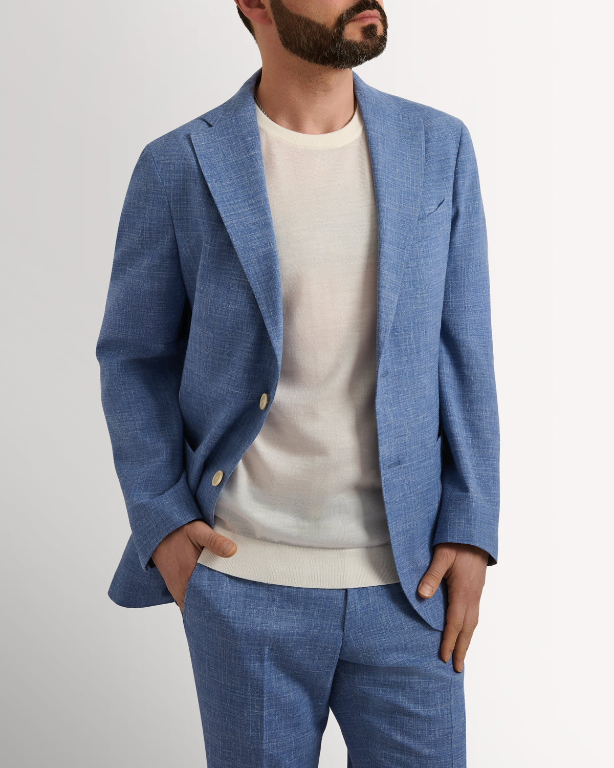 Richard James London Merino Silk Crew T-Shirt Ecru – Savile Row Menswear Outlet | Malford of London
