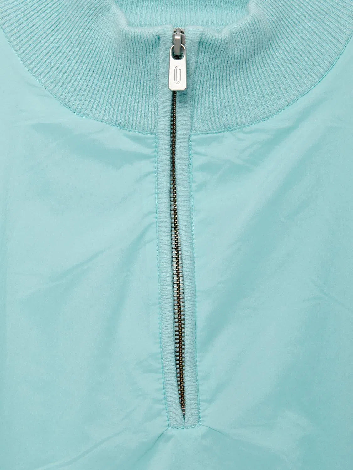 Richard James 1/4 Zip Woven Front - Aqua-MALFORD OF LONDON SAVILE ROW MENSWEAR OUTLET