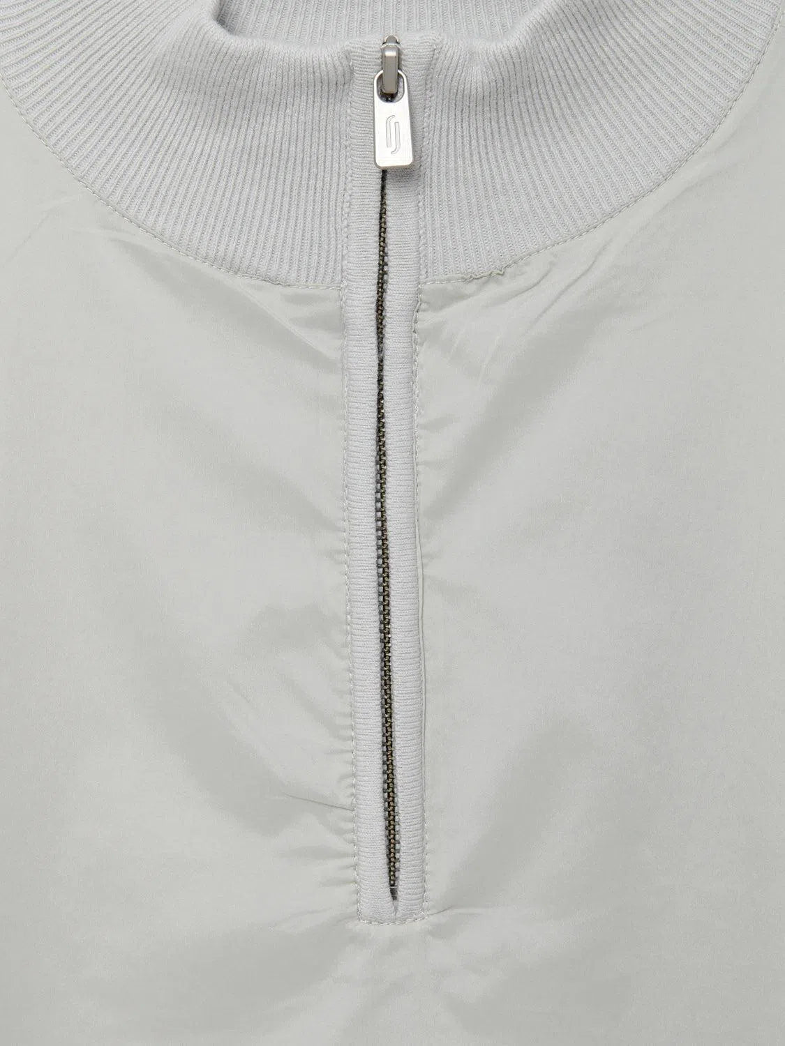 Richard James 1/4 Zip Woven Front - Dove Grey-MALFORD OF LONDON SAVILE ROW MENSWEAR OUTLET