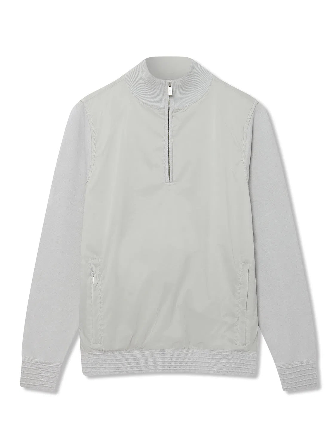 Richard James 1/4 Zip Woven Front - Dove Grey-MALFORD OF LONDON SAVILE ROW MENSWEAR OUTLET