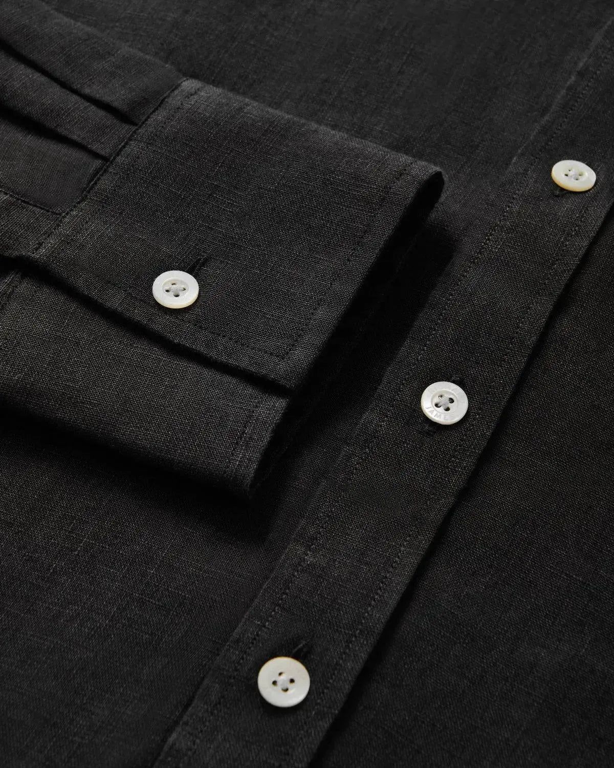 Richard James Black Linen Shirt-MALFORD OF LONDON SAVILE ROW MENSWEAR OUTLET