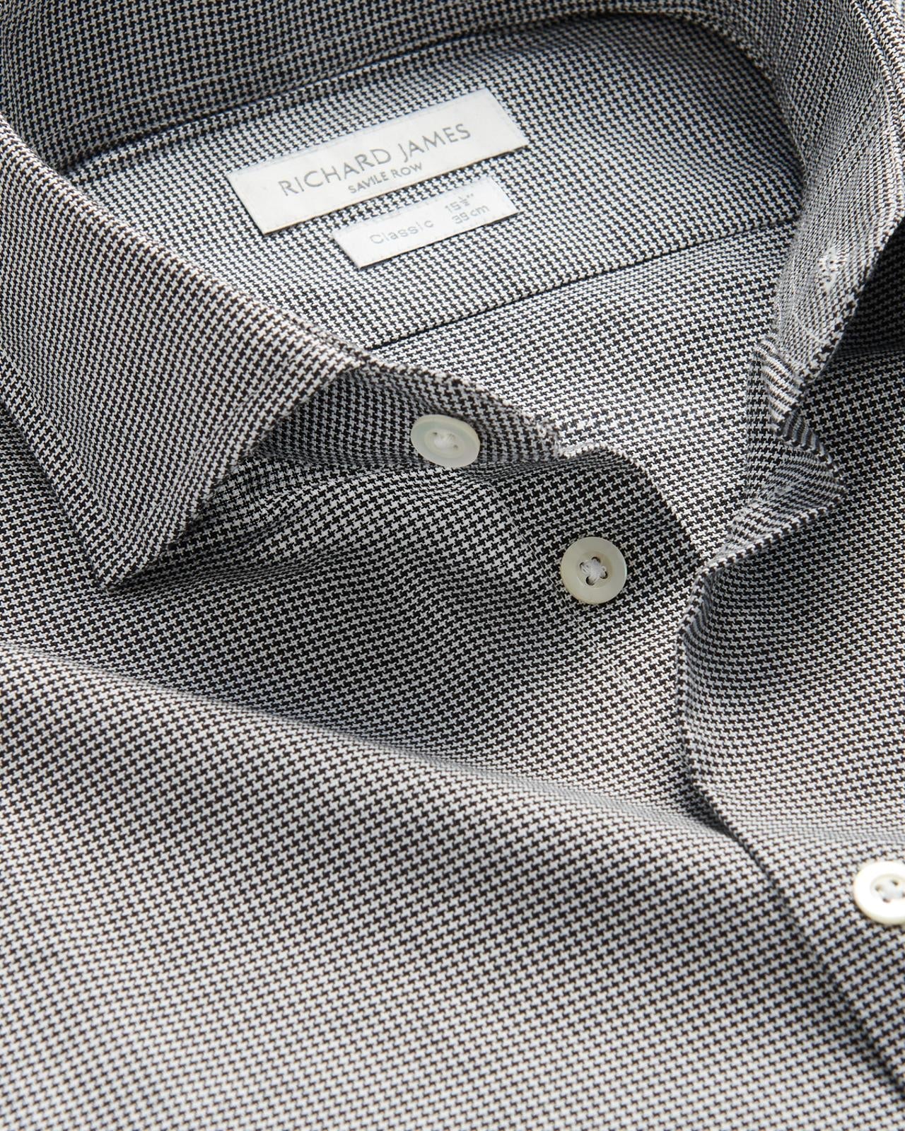 Richard James Black/White Shirt Cotton-MALFORD OF LONDON SAVILE ROW MENSWEAR OUTLET