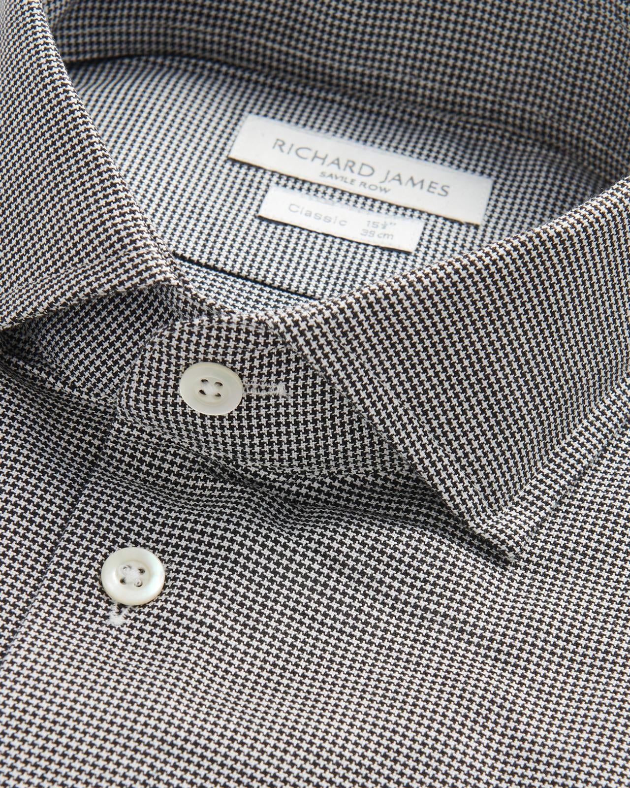 Richard James Black/White Shirt Cotton-MALFORD OF LONDON SAVILE ROW MENSWEAR OUTLET