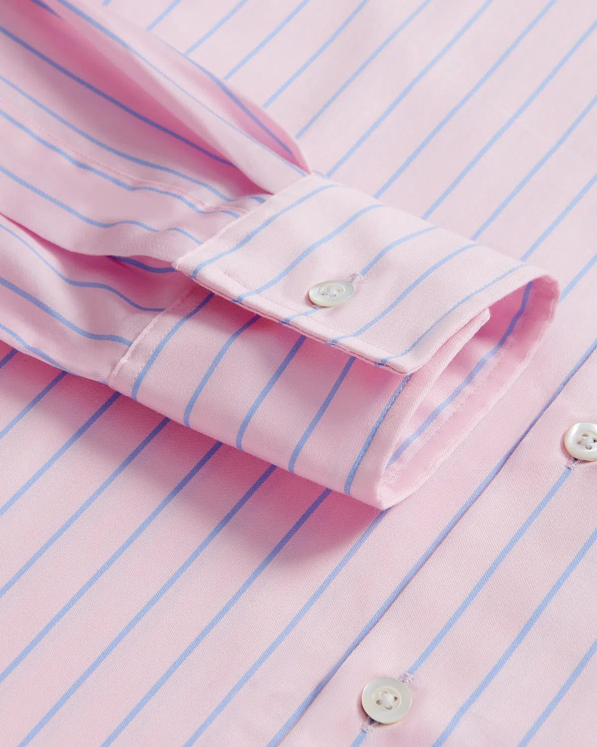 Richard James Bold Stripe Shirt Pink Sky-MALFORD OF LONDON SAVILE ROW MENSWEAR OUTLET