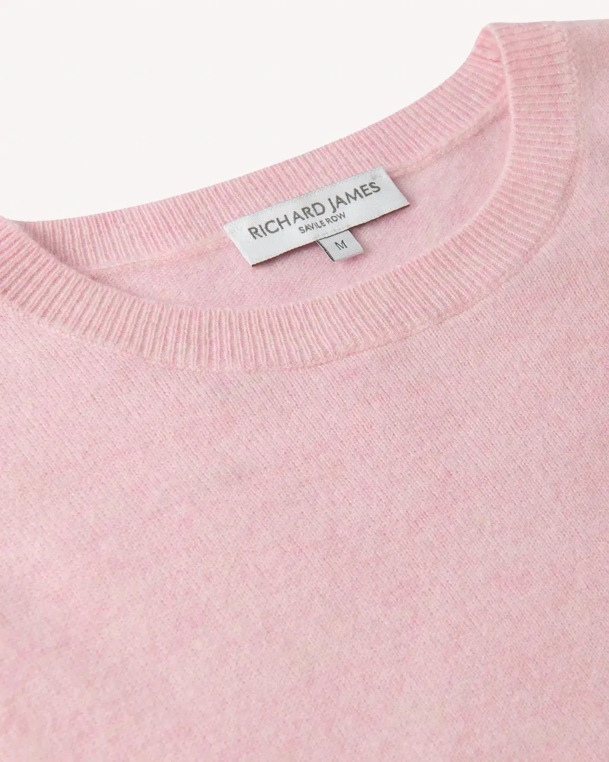 Richard James Cashmere Mix Crew Neck Pink-MALFORD OF LONDON SAVILE ROW MENSWEAR OUTLET