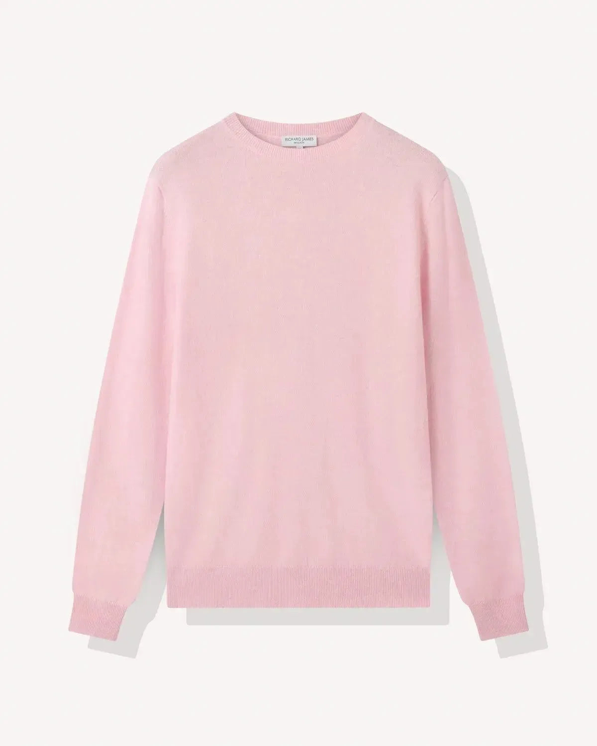 Richard James Cashmere Mix Crew Neck Pink-MALFORD OF LONDON SAVILE ROW MENSWEAR OUTLET