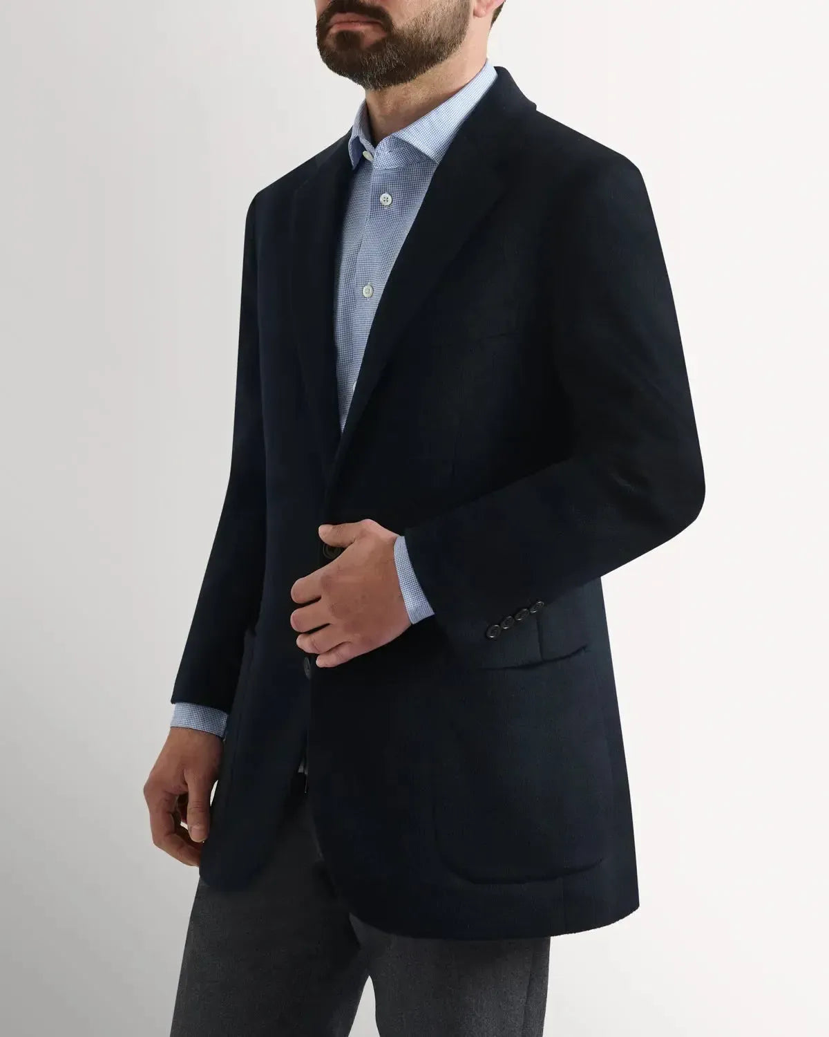 Richard James Cashmere Mix JKT Navy-MALFORD OF LONDON SAVILE ROW MENSWEAR OUTLET