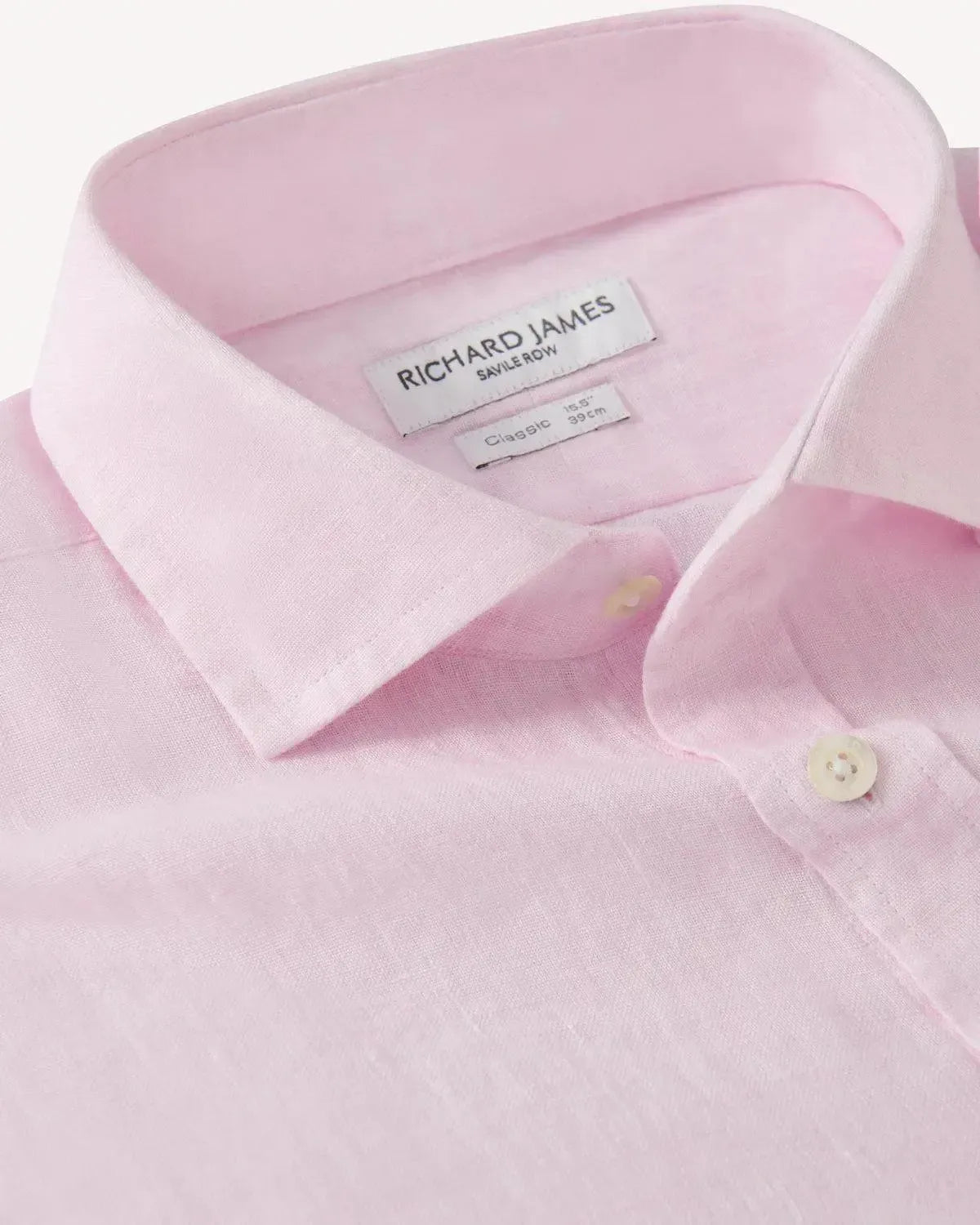 Richard James Classic Linen Shirt Pink-MALFORD OF LONDON SAVILE ROW MENSWEAR OUTLET