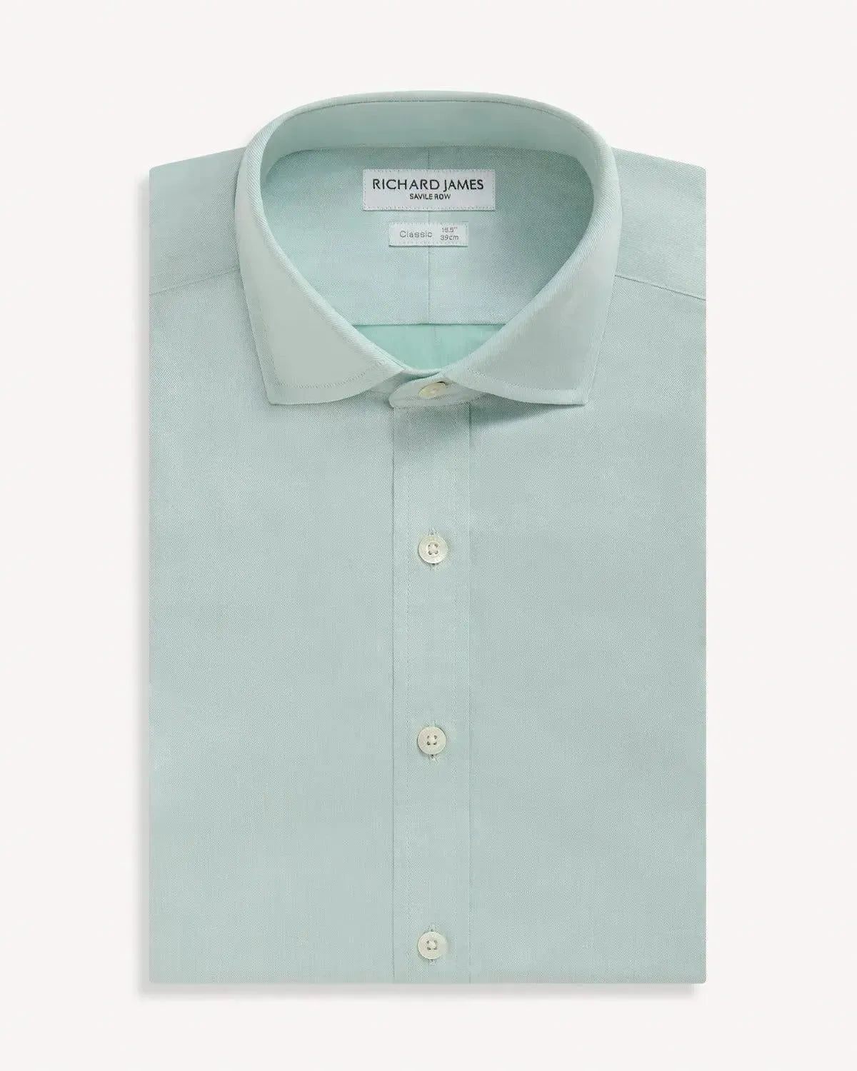Richard James Classic Twill Shirt in Sage Green-MALFORD OF LONDON SAVILE ROW MENSWEAR OUTLET