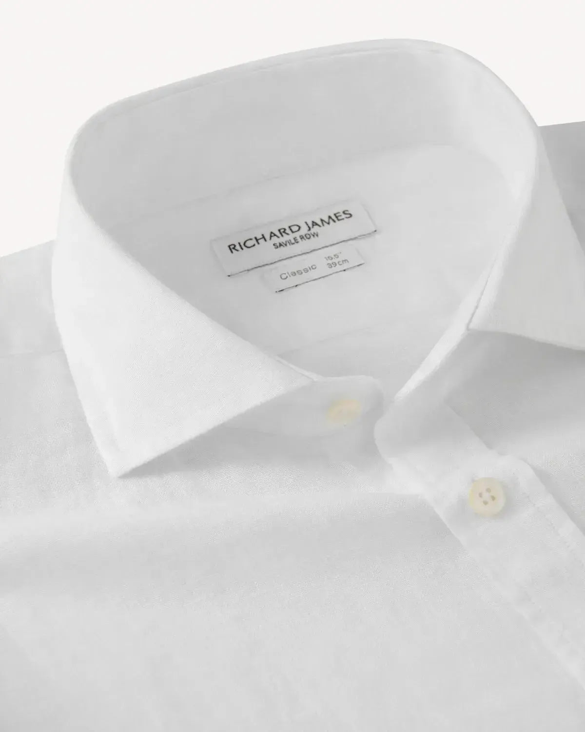 Richard James Classic White Linen Shirt-MALFORD OF LONDON SAVILE ROW MENSWEAR OUTLET