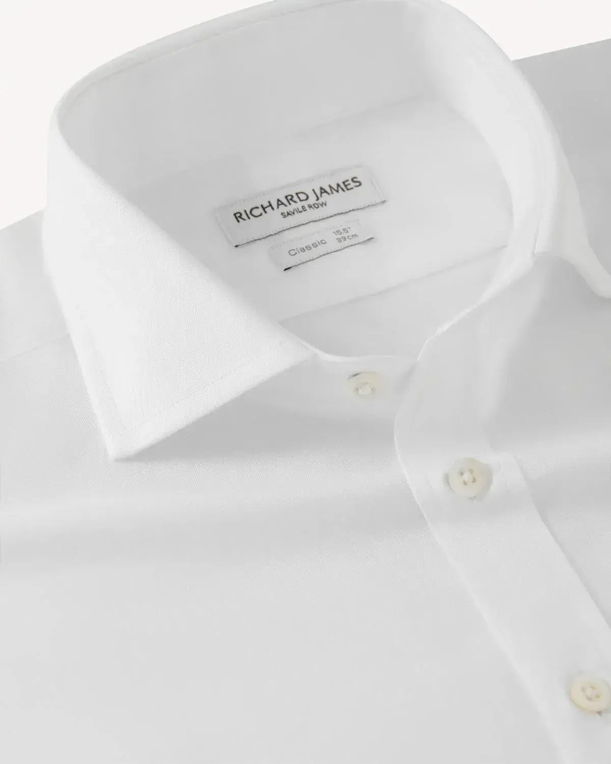 Richard James Classic White Poplin Shirt-MALFORD OF LONDON SAVILE ROW MENSWEAR OUTLET