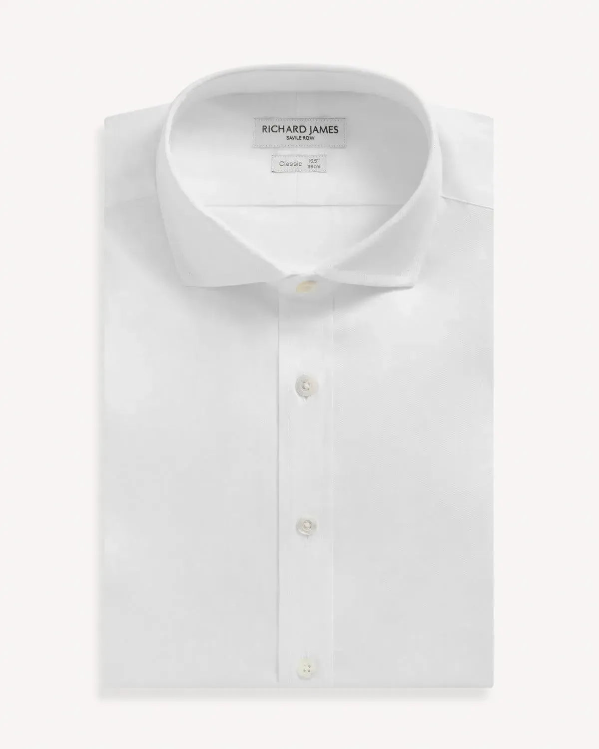 Richard James Classic White Twill Shirt-MALFORD OF LONDON SAVILE ROW MENSWEAR OUTLET