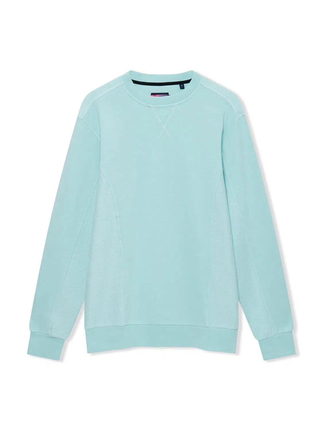 Richard James Crew Neck Sweatshirt Aqua-MALFORD OF LONDON SAVILE ROW MENSWEAR OUTLET