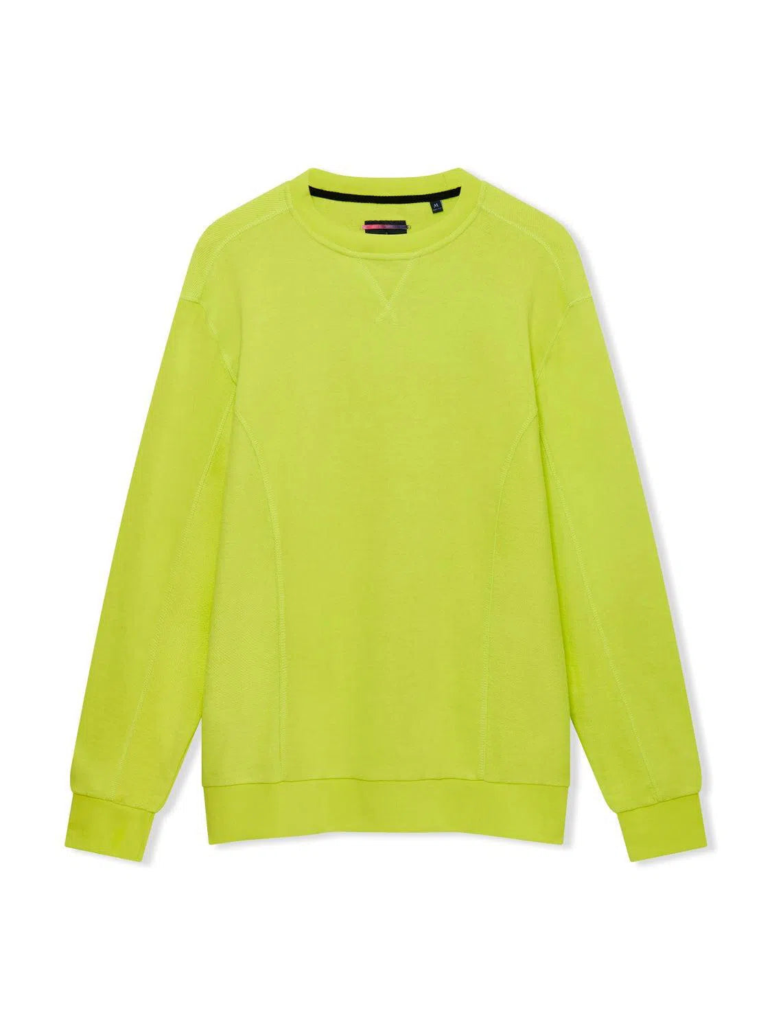 Richard James Crew Neck Sweatshirt Bright Lime-MALFORD OF LONDON SAVILE ROW MENSWEAR OUTLET