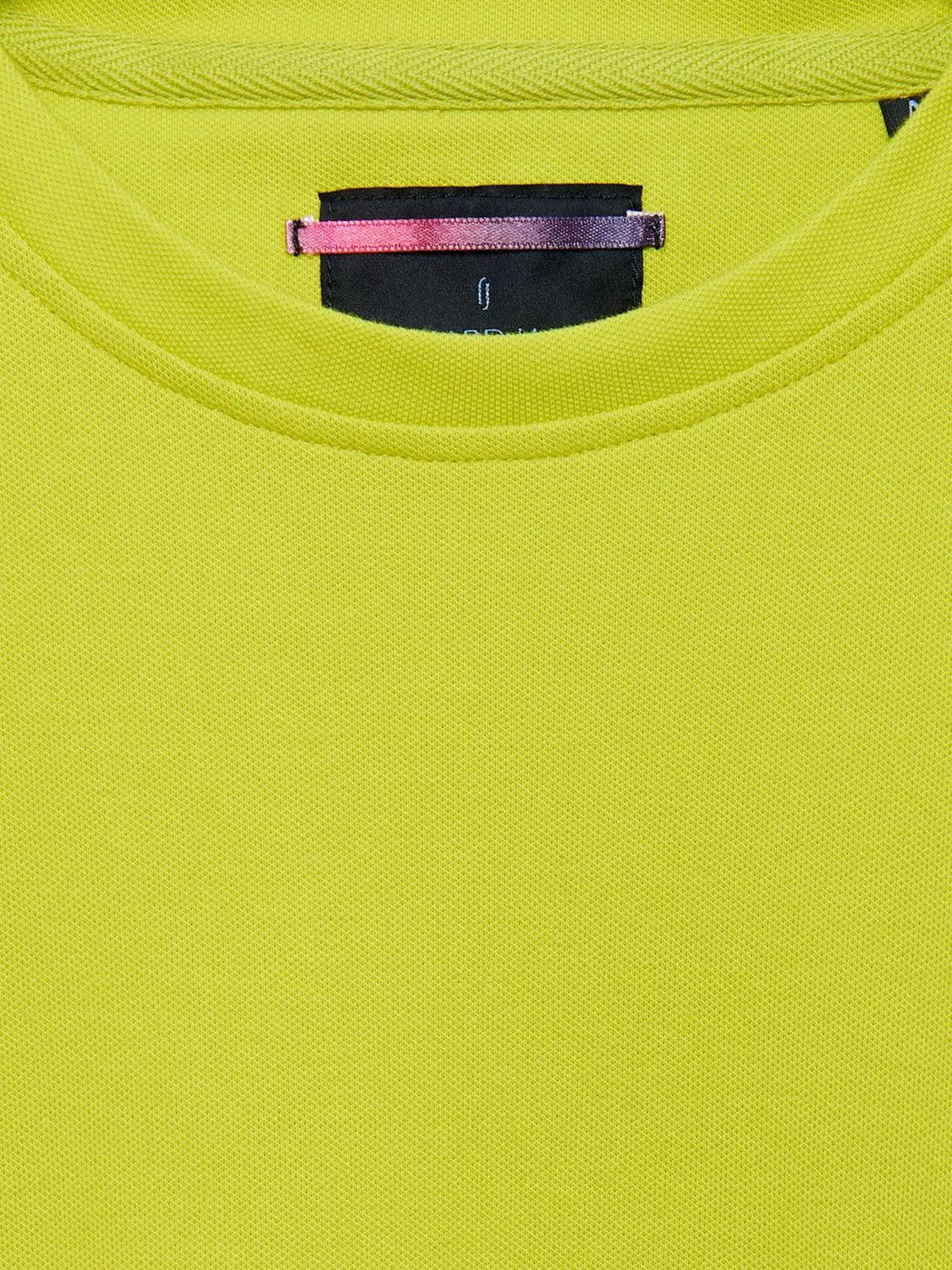 Richard James Crew Pique T-Shirt - Bright Lime-MALFORD OF LONDON SAVILE ROW MENSWEAR OUTLET