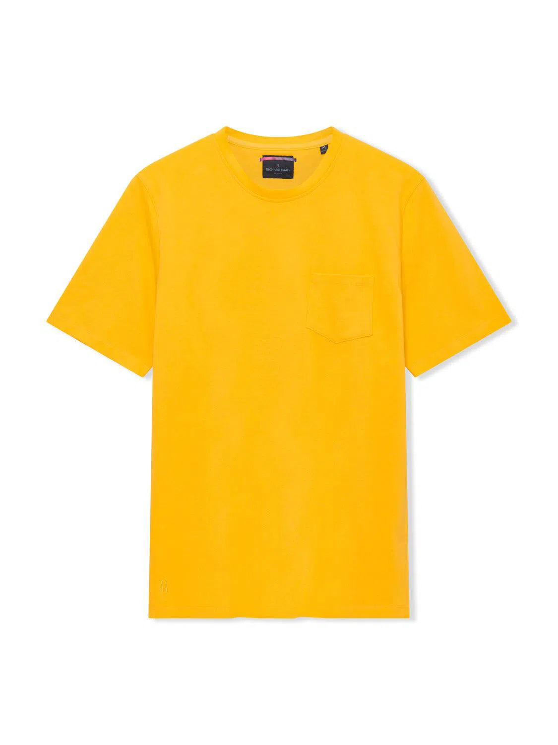 Richard James Crew Pique T-Shirt - Egg Yolk-MALFORD OF LONDON SAVILE ROW MENSWEAR OUTLET