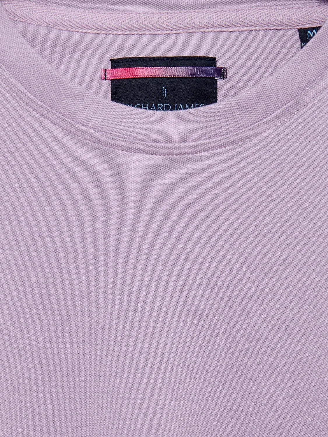 Richard James Crew Pique T-Shirt - Lilac-MALFORD OF LONDON SAVILE ROW MENSWEAR OUTLET