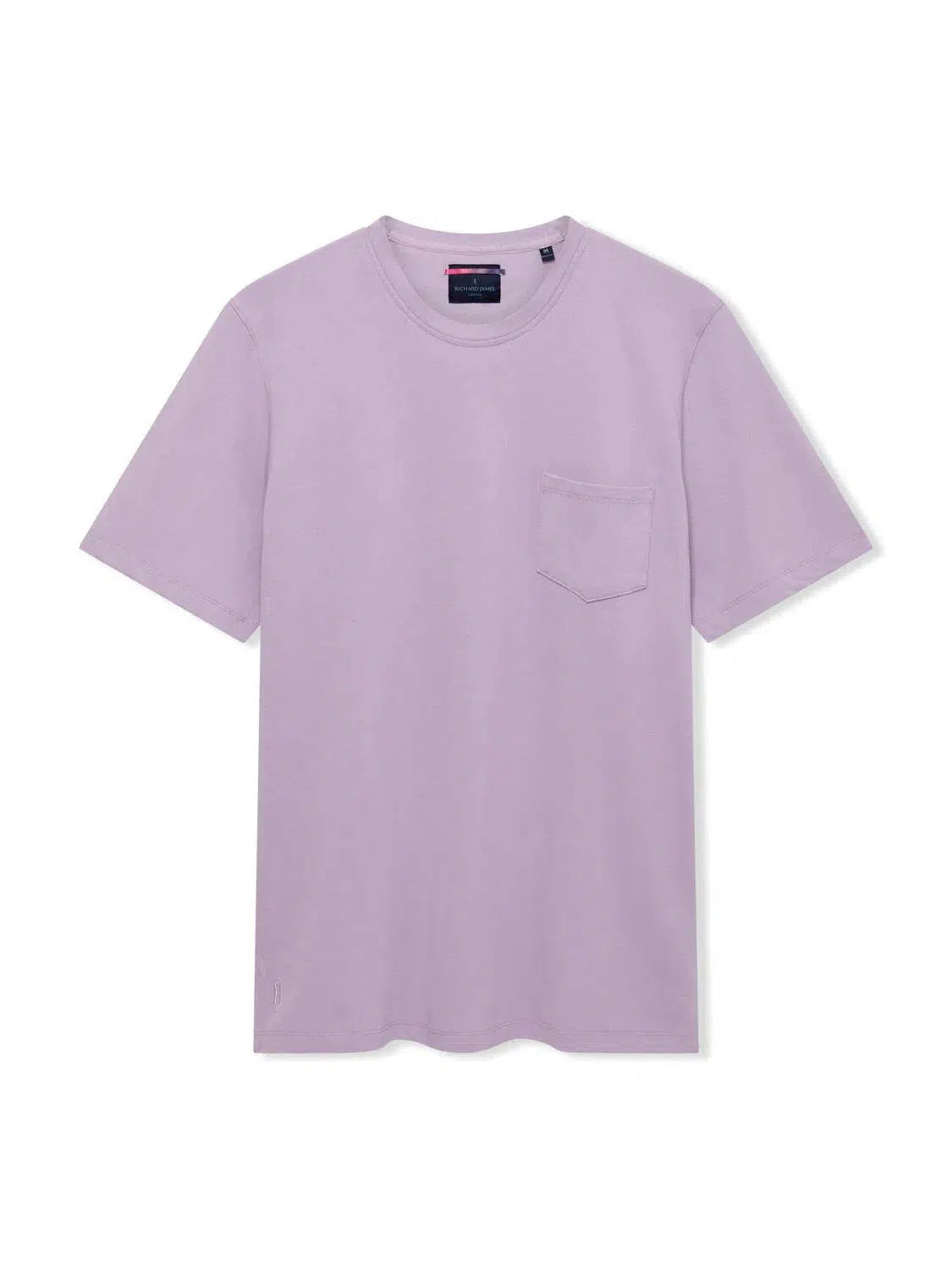 Richard James Crew Pique T-Shirt - Lilac-MALFORD OF LONDON SAVILE ROW MENSWEAR OUTLET