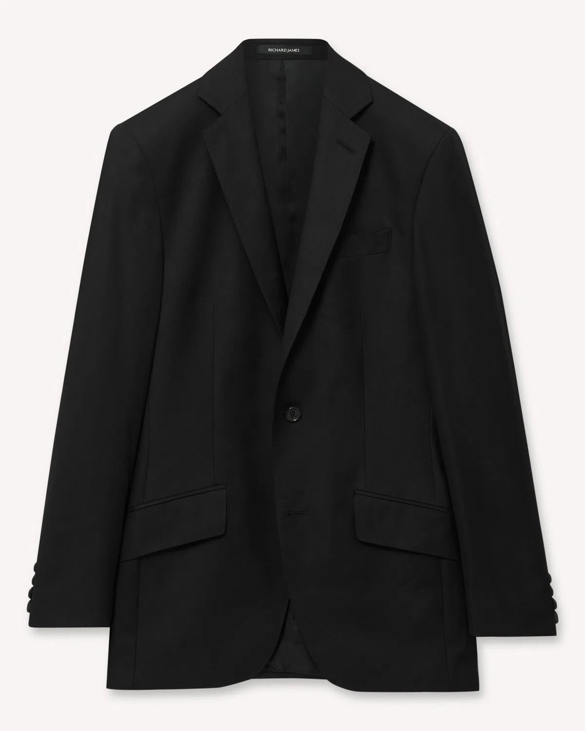 Richard James Hyde Fine Twill Suit Jacket Black-MALFORD OF LONDON SAVILE ROW MENSWEAR OUTLET