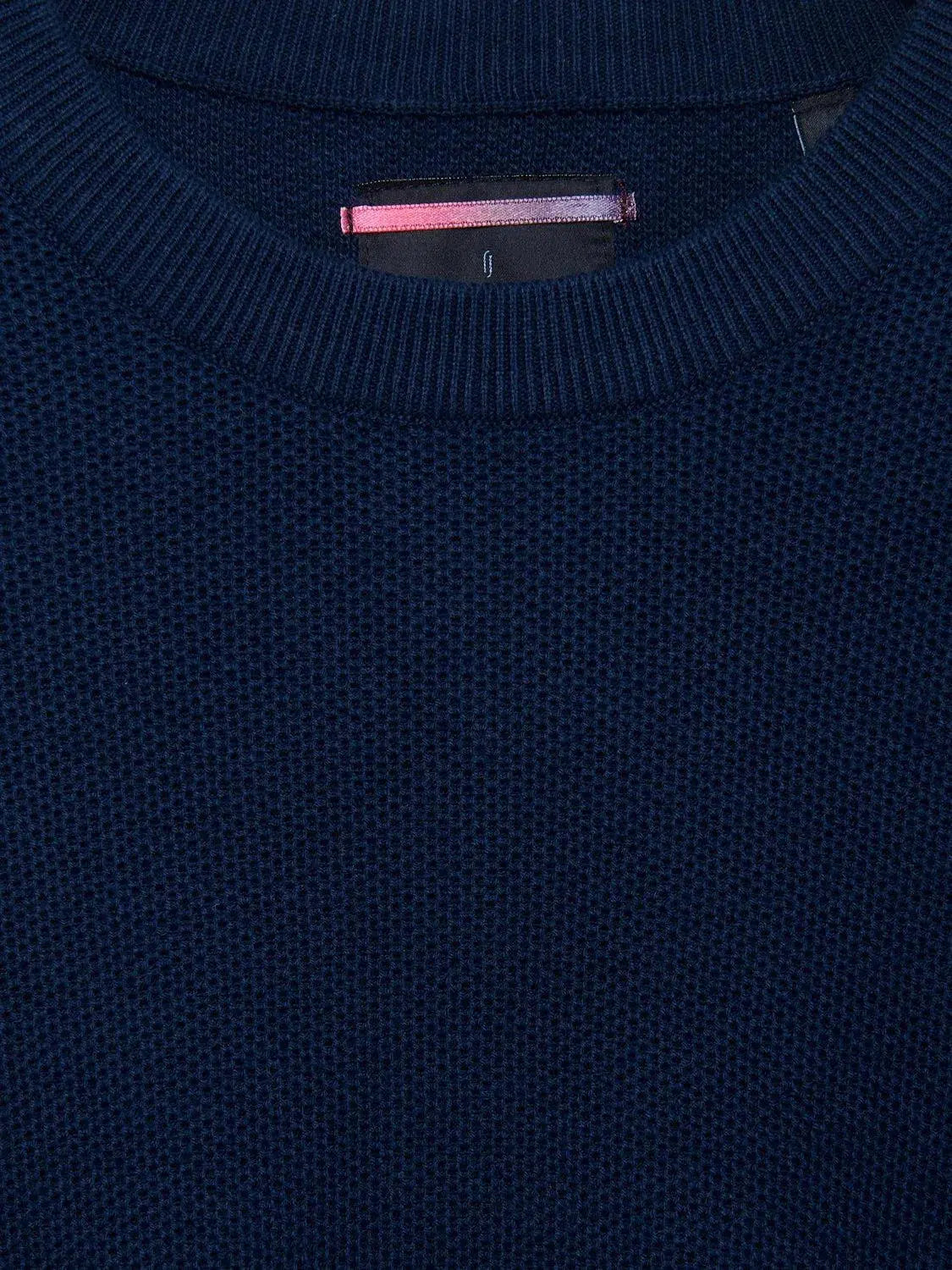 Richard James L/S Crew Knit Navy/Aqua-MALFORD OF LONDON SAVILE ROW MENSWEAR OUTLET