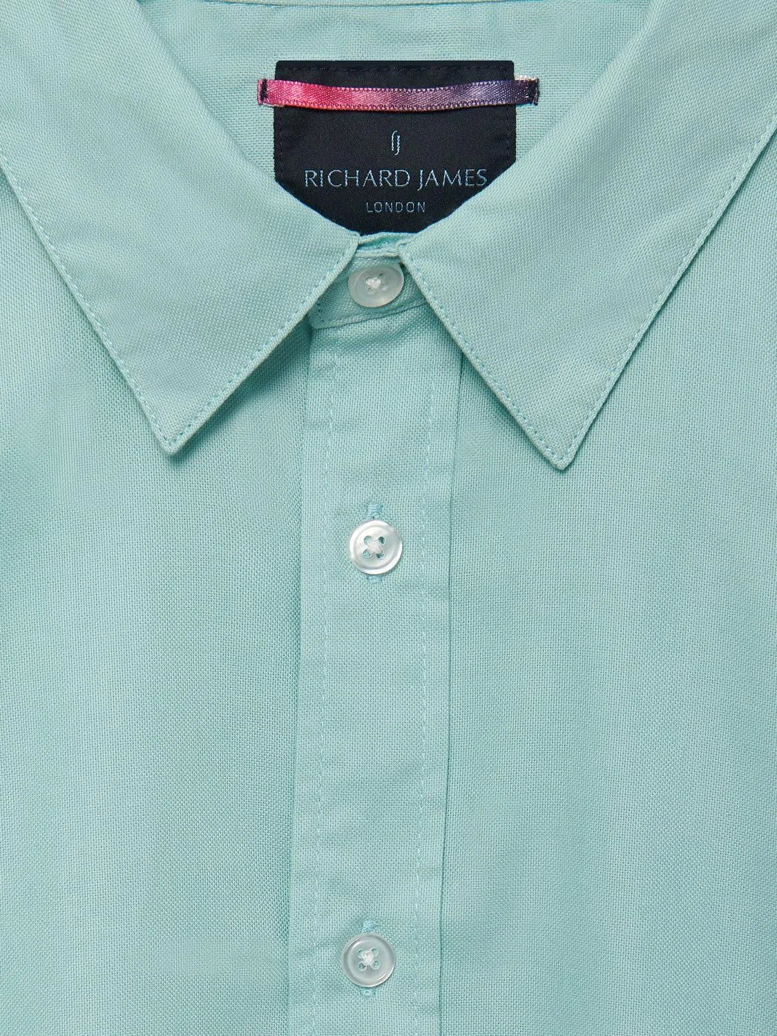 Richard James L/S Shirt Solid - Aqua-MALFORD OF LONDON SAVILE ROW MENSWEAR OUTLET