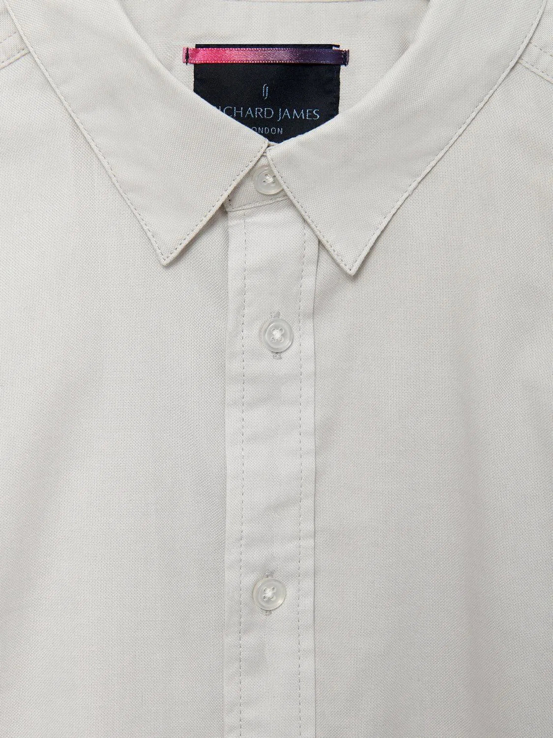 Richard James L/S Shirt Solid - Dove Grey-MALFORD OF LONDON SAVILE ROW MENSWEAR OUTLET