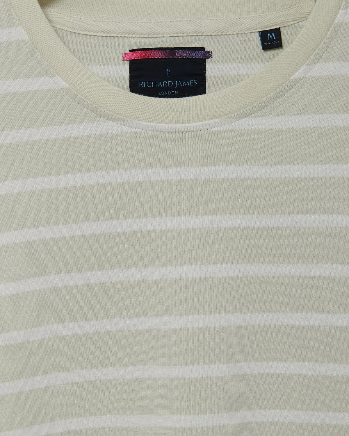 Richard James L/S YD Striped Tee - White/Vaporous Grey-MALFORD OF LONDON SAVILE ROW MENSWEAR OUTLET