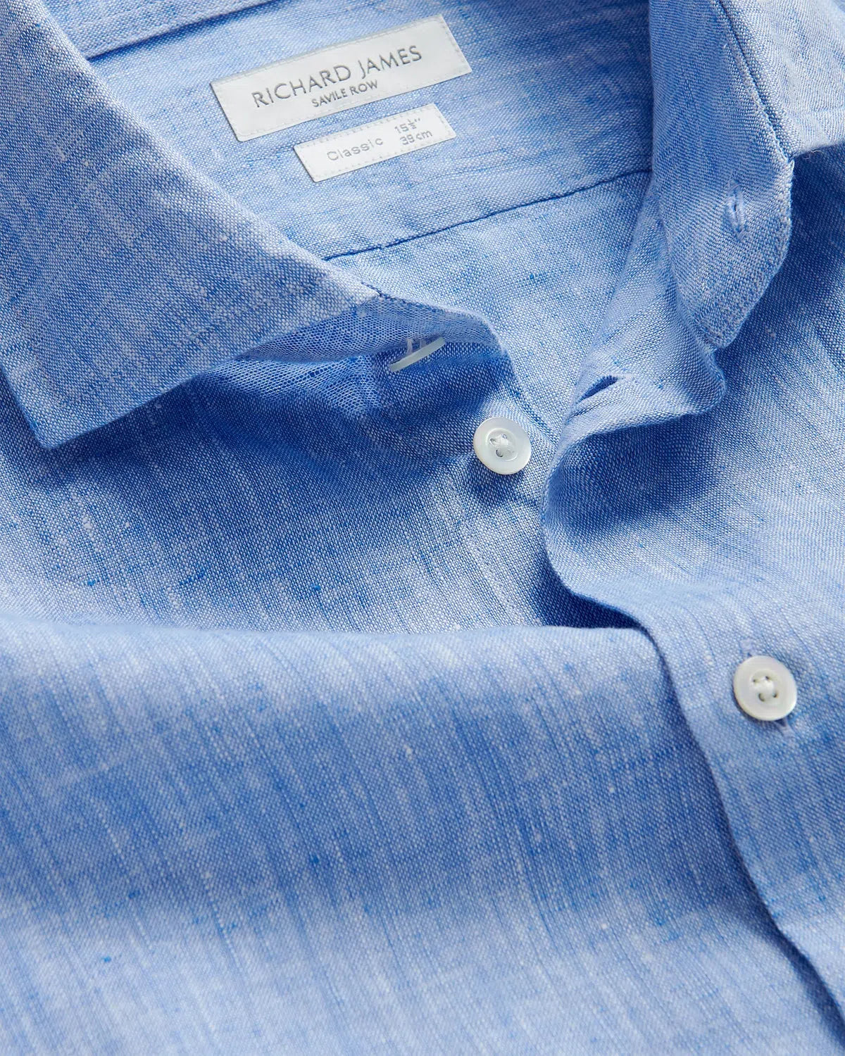 Richard James Linen Shirt Denim-MALFORD OF LONDON SAVILE ROW MENSWEAR OUTLET