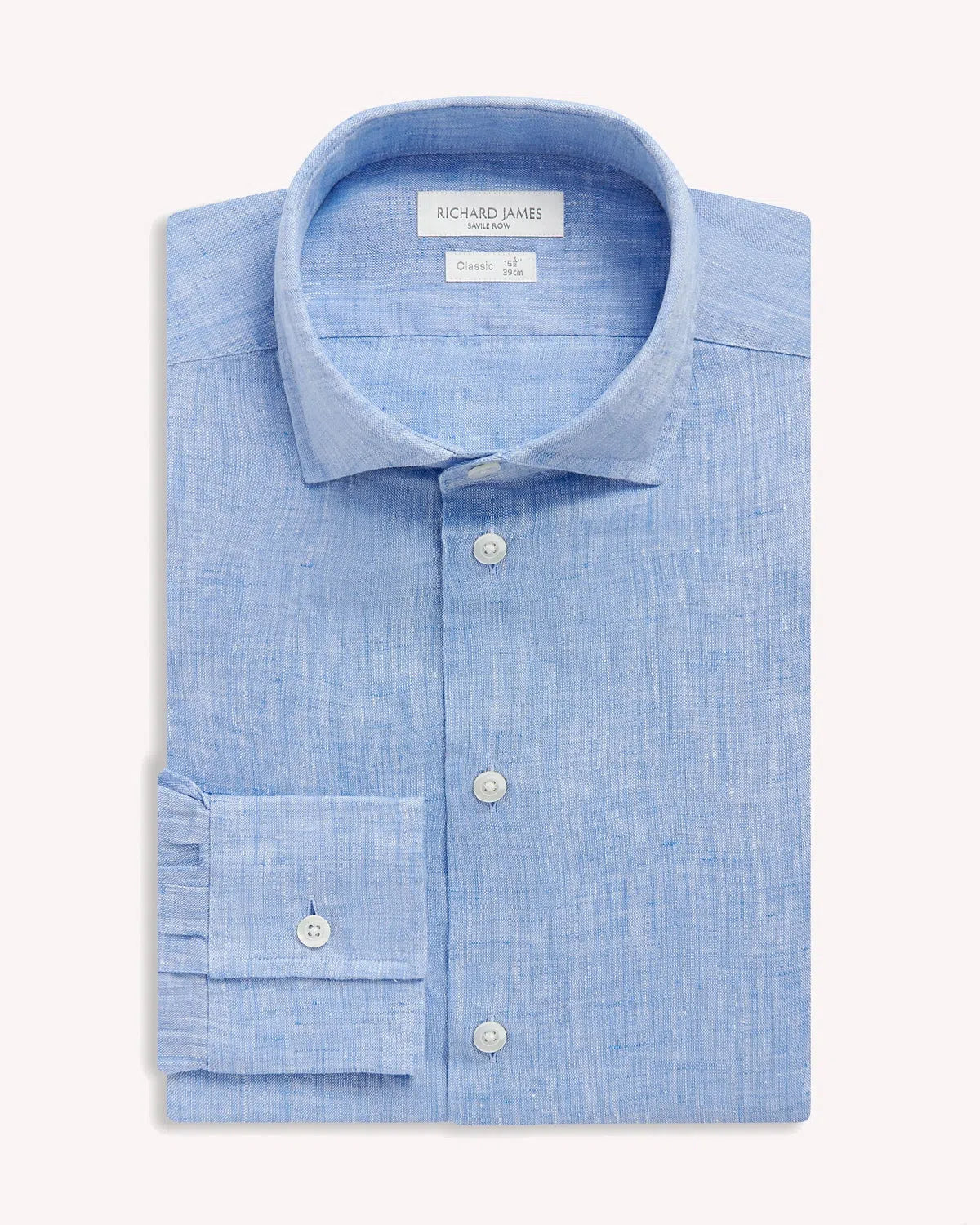 Richard James Linen Shirt Denim-MALFORD OF LONDON SAVILE ROW MENSWEAR OUTLET