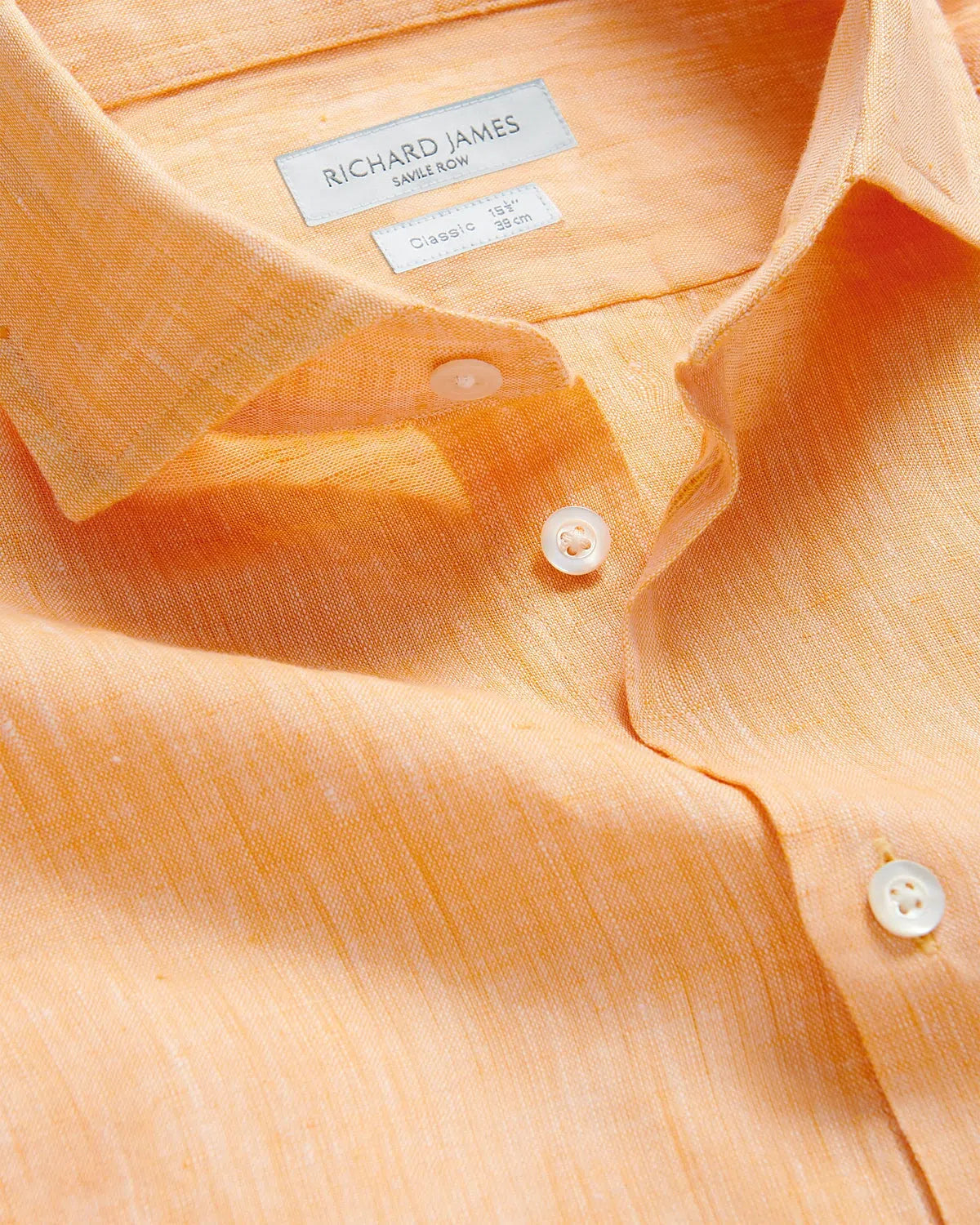 Richard James Linen Shirt Peach-MALFORD OF LONDON SAVILE ROW MENSWEAR OUTLET