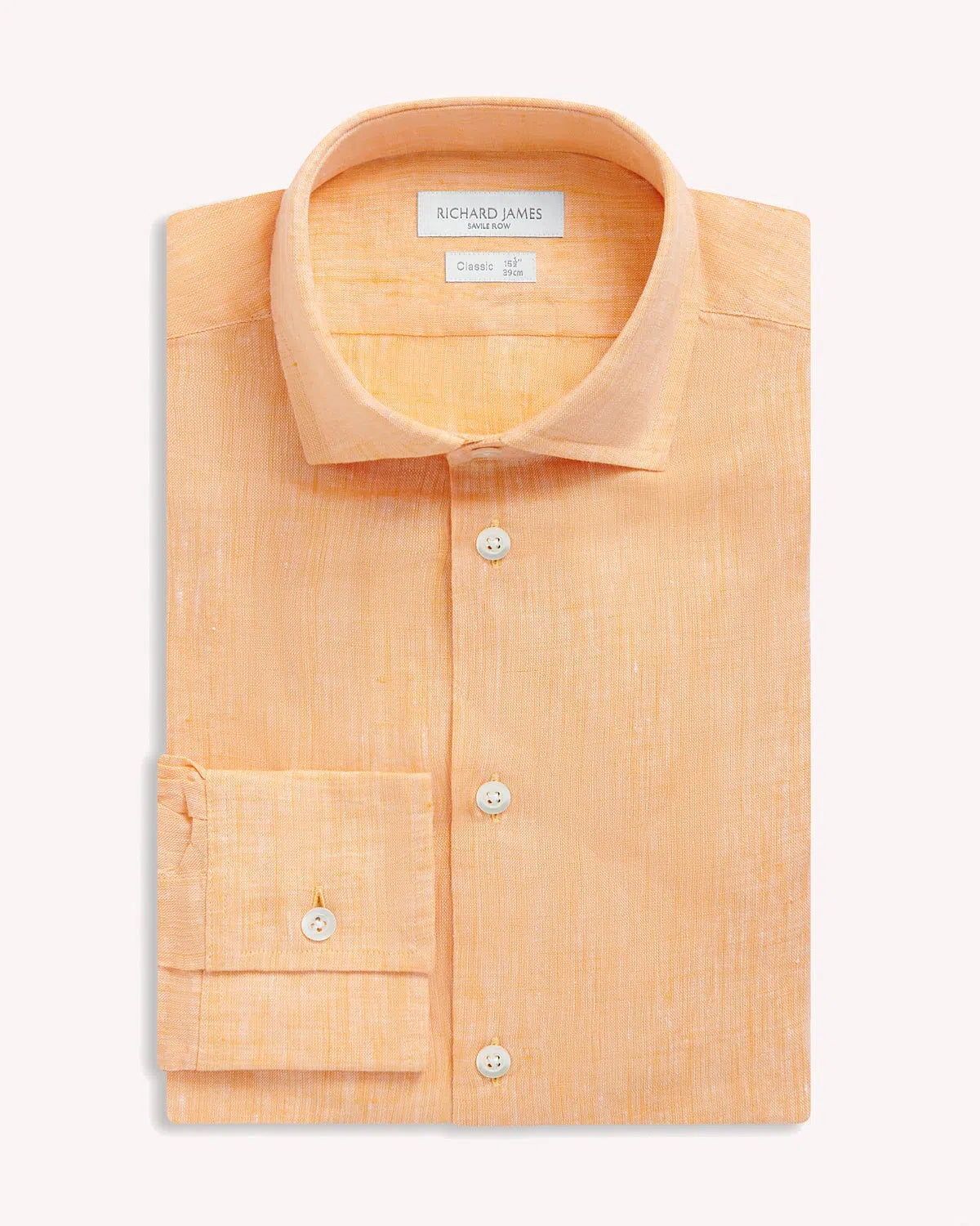 Richard James Linen Shirt Peach-MALFORD OF LONDON SAVILE ROW MENSWEAR OUTLET