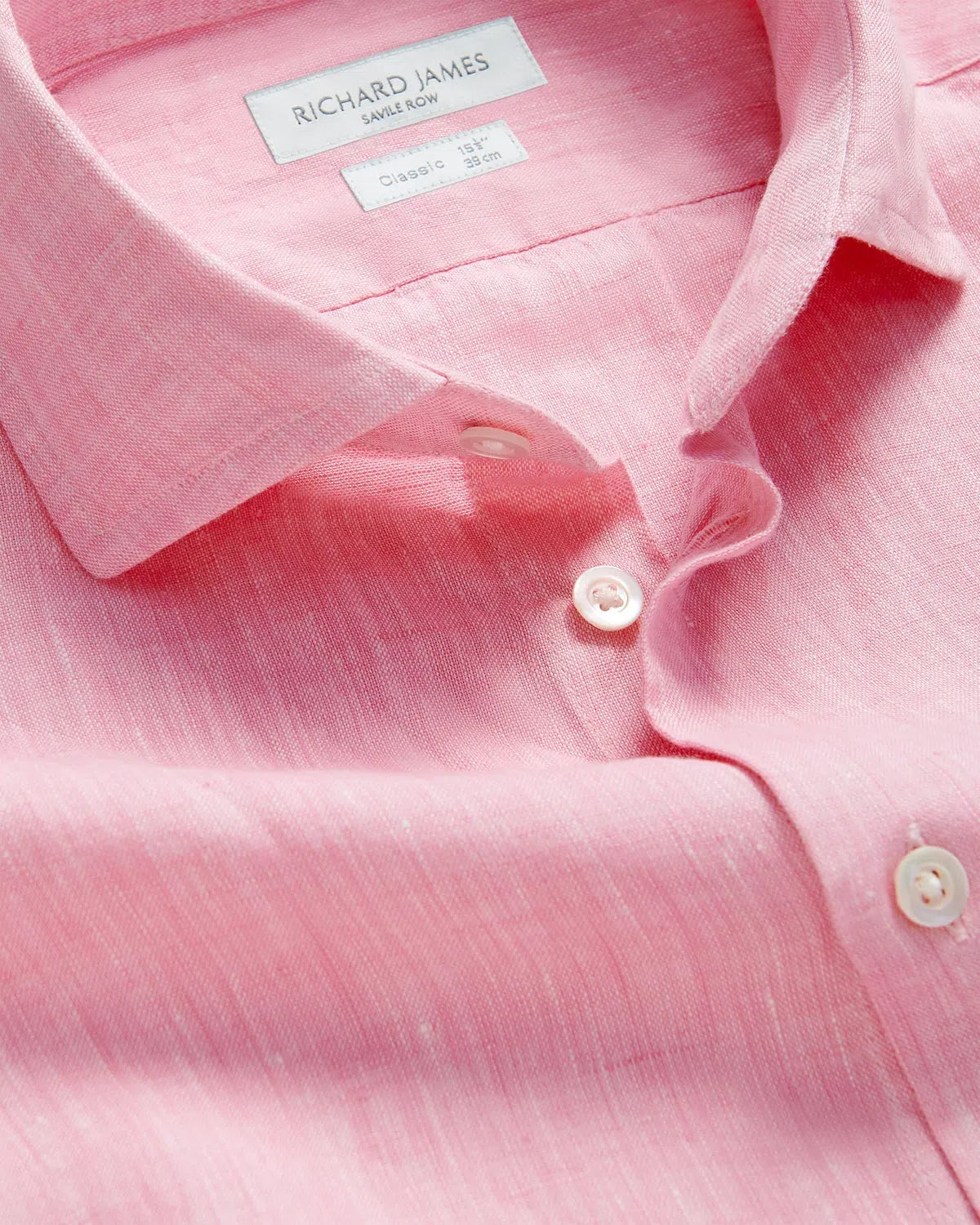 Richard James Linen Shirt Pink-MALFORD OF LONDON SAVILE ROW MENSWEAR OUTLET