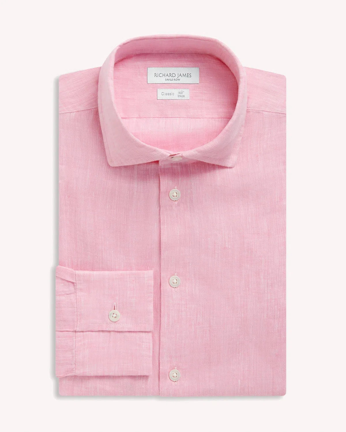 Richard James Linen Shirt Pink-MALFORD OF LONDON SAVILE ROW MENSWEAR OUTLET