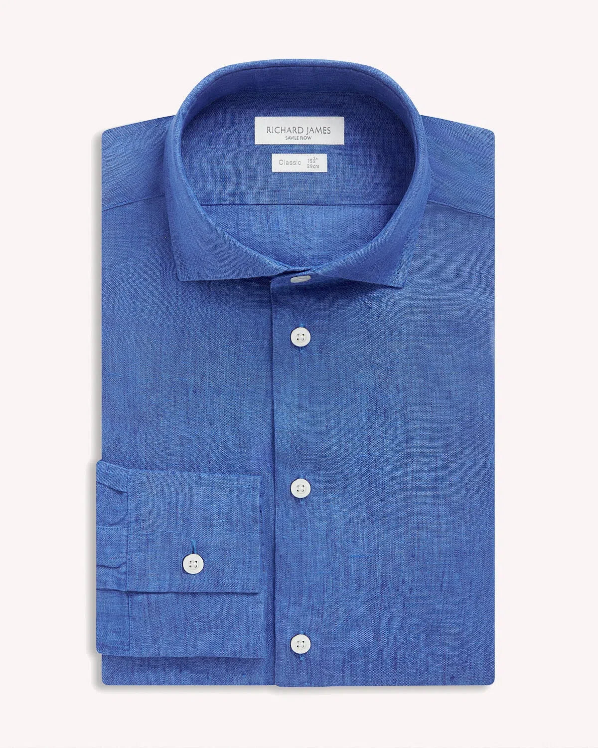 Richard James Linen Shirt Royal Blue-MALFORD OF LONDON SAVILE ROW MENSWEAR OUTLET