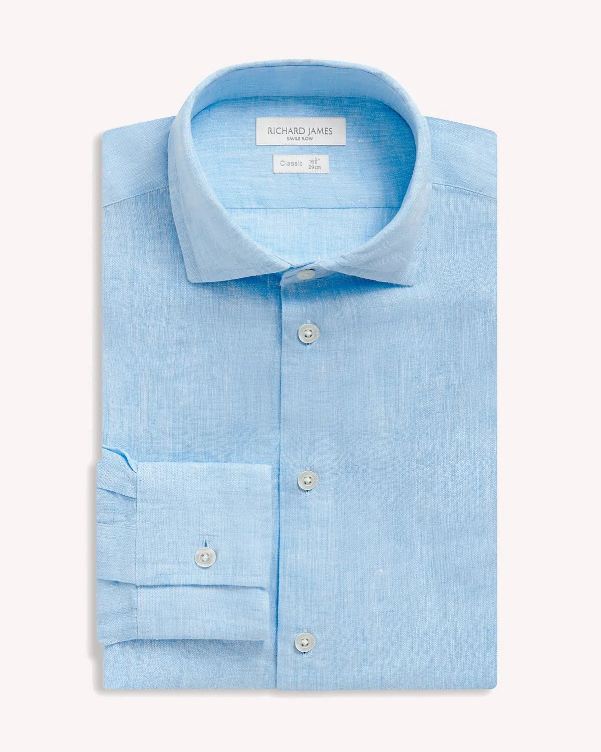 Richard James Linen Shirt Sky-MALFORD OF LONDON SAVILE ROW MENSWEAR OUTLET