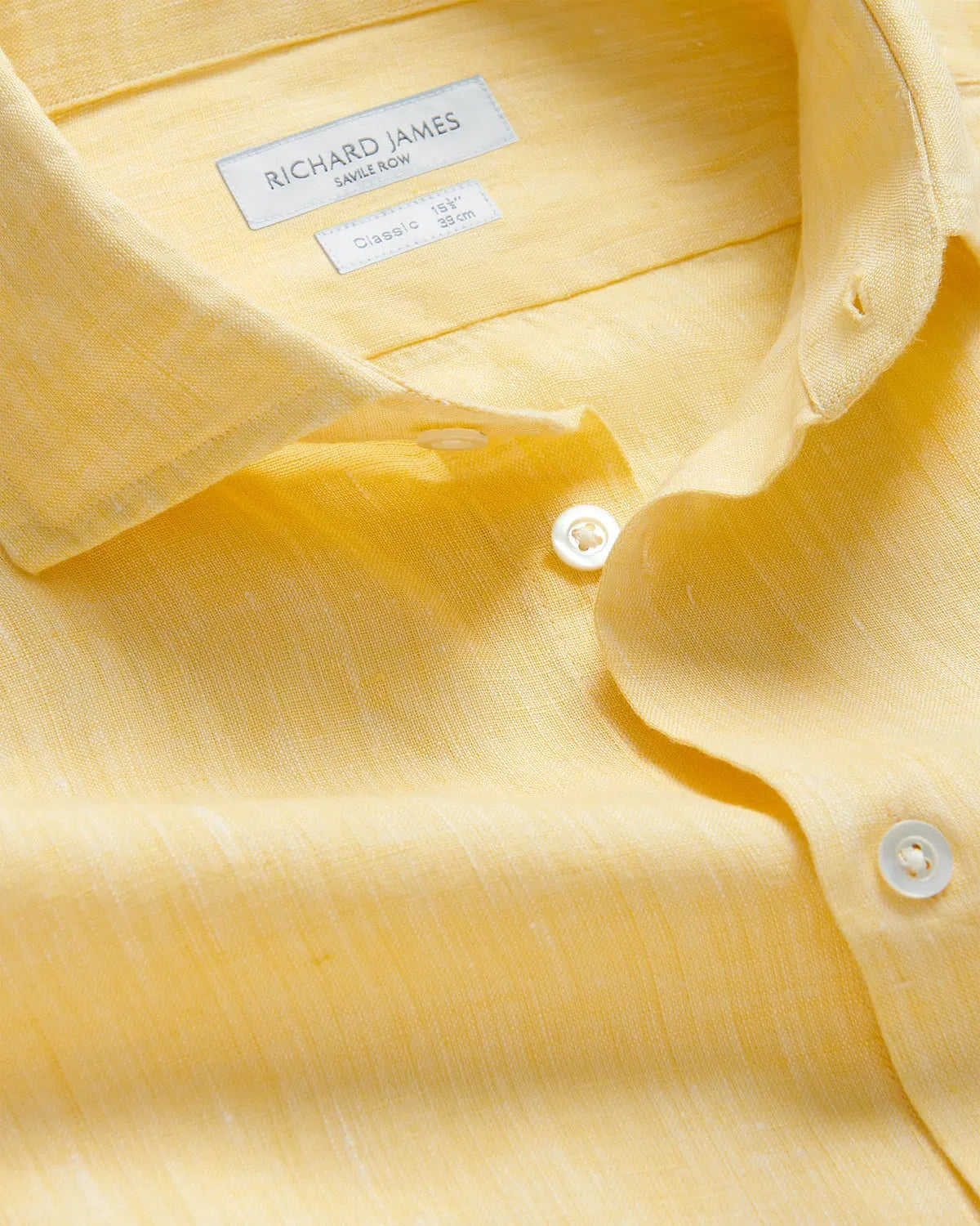 Richard James Linen Shirt Yellow-MALFORD OF LONDON SAVILE ROW MENSWEAR OUTLET