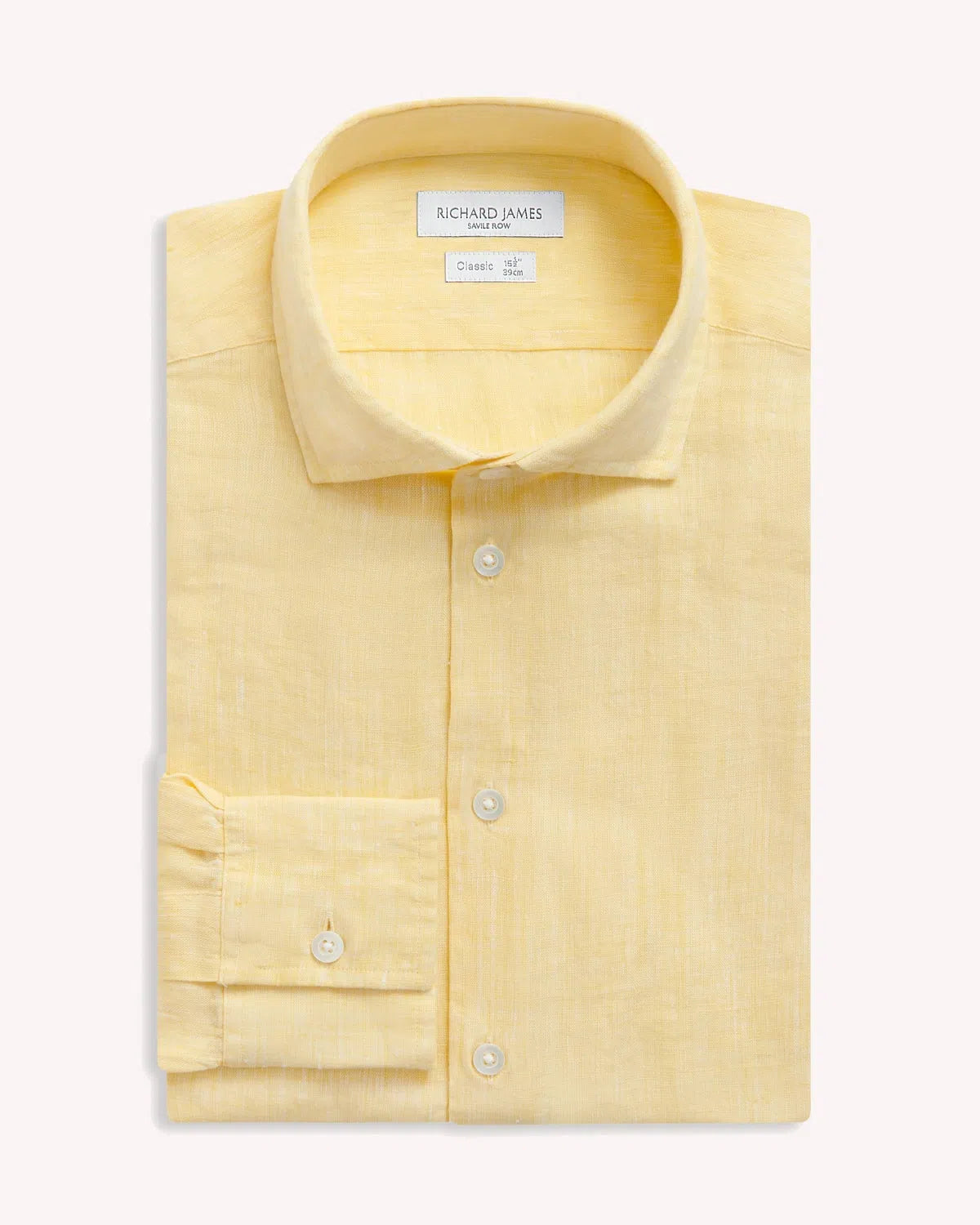 Richard James Linen Shirt Yellow-MALFORD OF LONDON SAVILE ROW MENSWEAR OUTLET