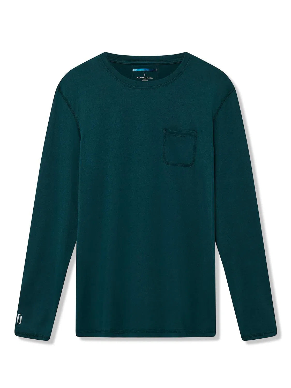 Richard James Long Sleeve Active Tee Arctic Blue/Aqua-MALFORD OF LONDON SAVILE ROW MENSWEAR OUTLET